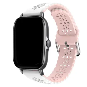 Customer Favorite Amazfit GTS 2 Silicone Strap Patterned (White/Pink)  Last Few Pieces!