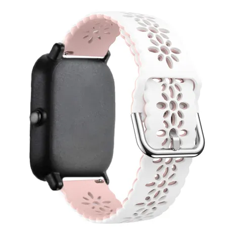Customer Favorite Amazfit GTS 2 Silicone Strap Patterned (White/Pink)  Last Few Pieces!