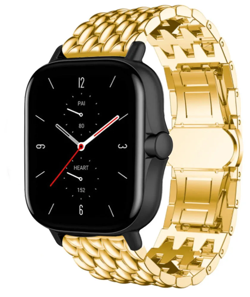 Customer Favorite Amazfit GTS 2 Steel Dragon Strap (Gold)  Almost Gone!