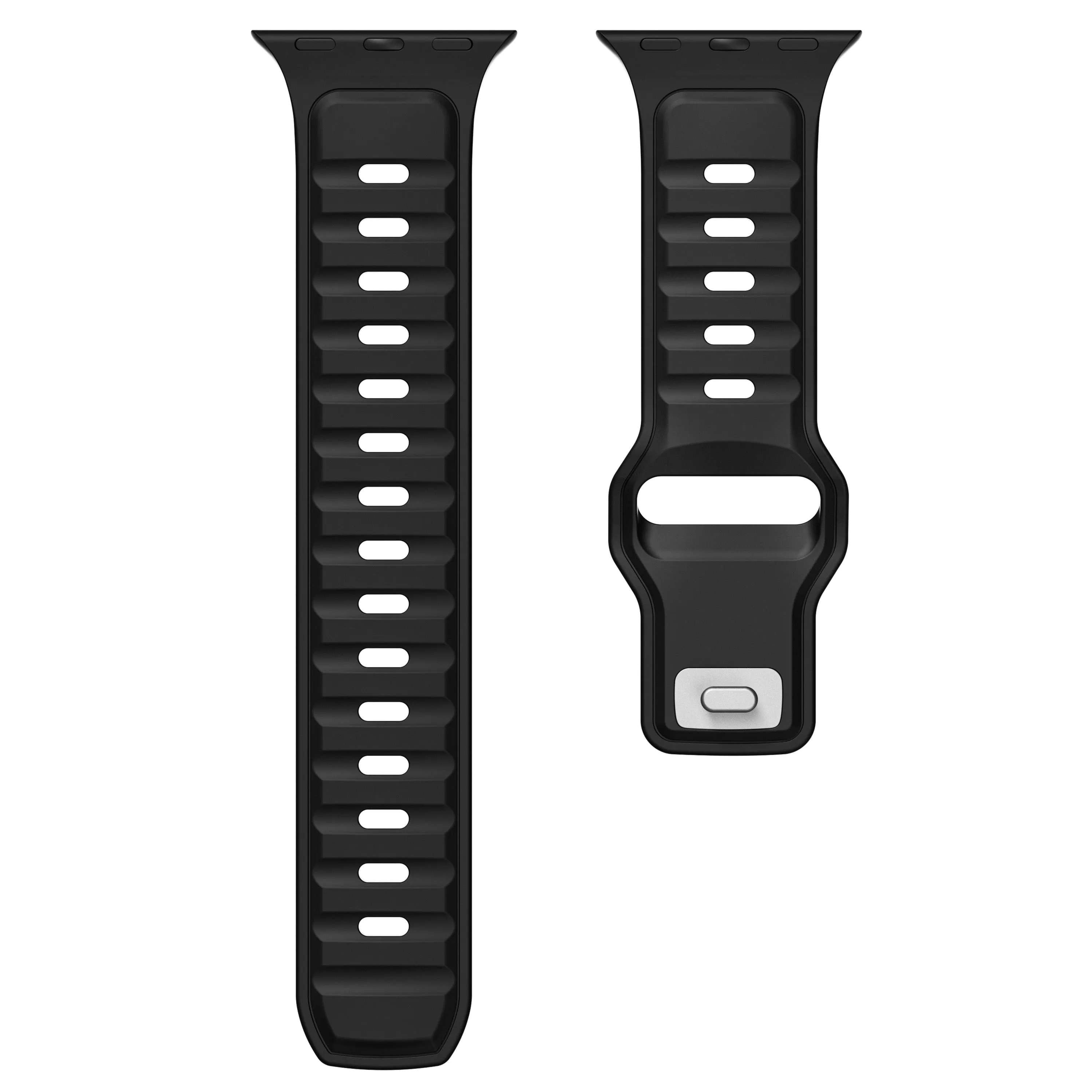 Customer Favorite Apple Watch Premium Outdoor Silicone Strap (Black/Black)  Last Chance!
