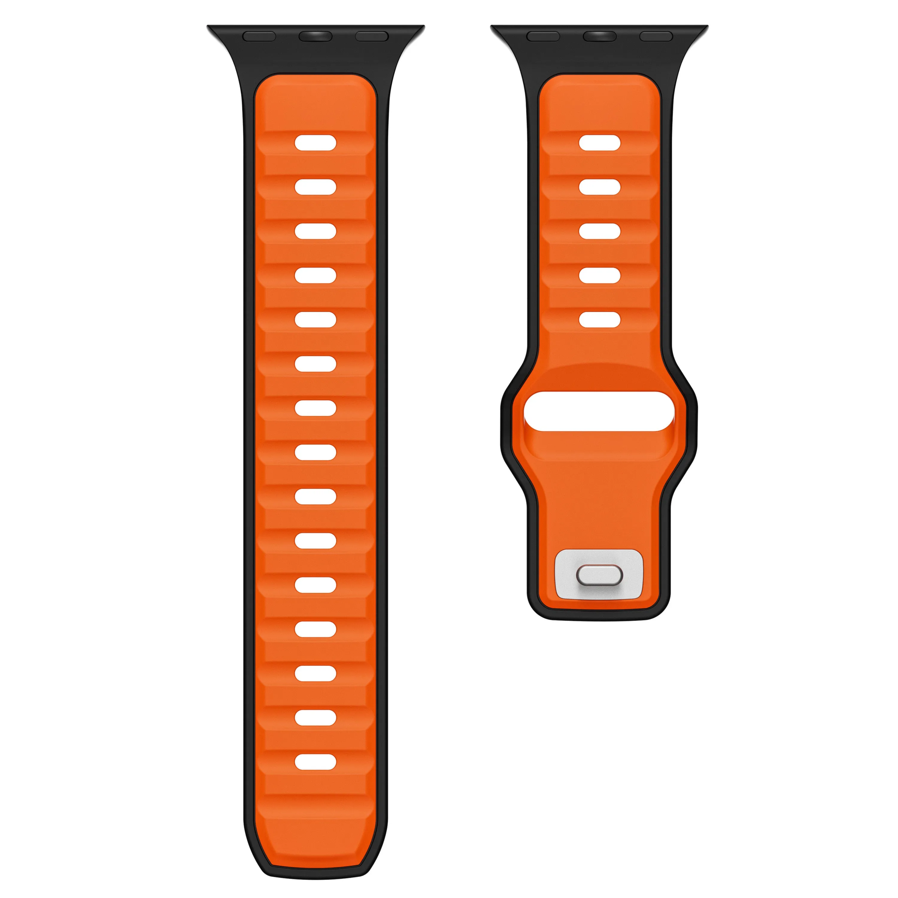Customer Favorite Apple Watch Premium Outdoor Silicone Strap (Orange/Black)  Dont Miss Out!
