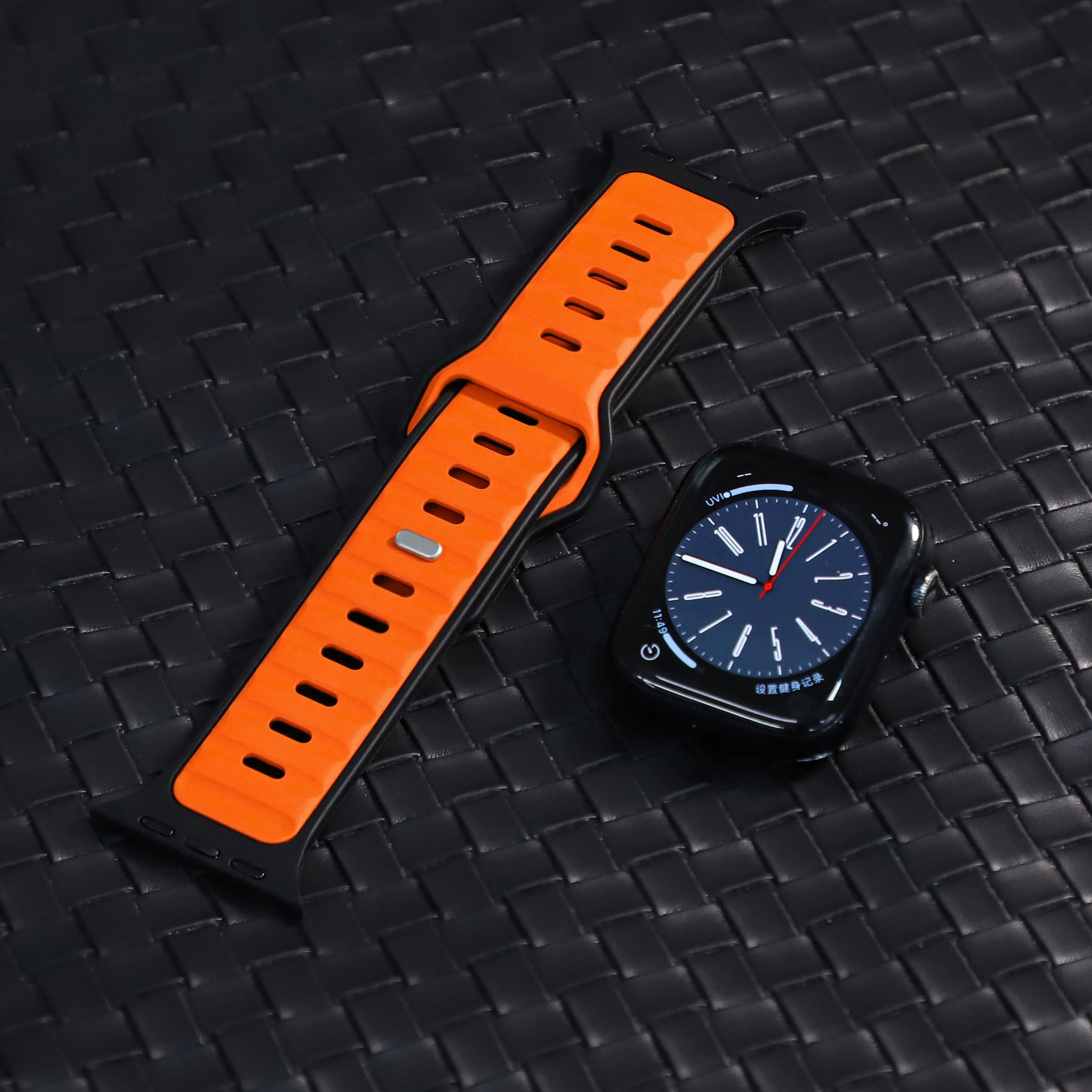 Customer Favorite Apple Watch Premium Outdoor Silicone Strap (Orange/Black)  Dont Miss Out!