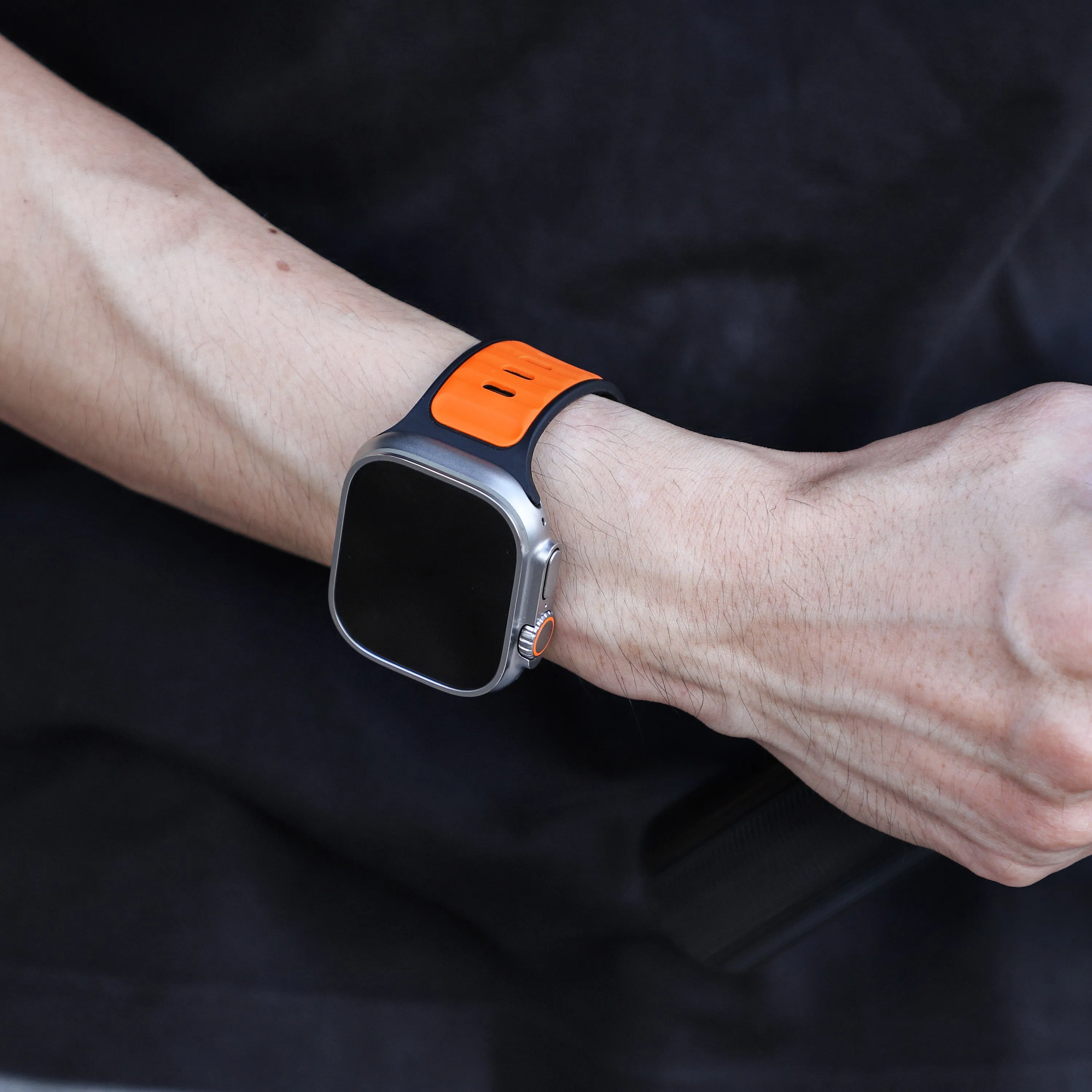 Customer Favorite Apple Watch Premium Outdoor Silicone Strap (Orange/Black)  Dont Miss Out!