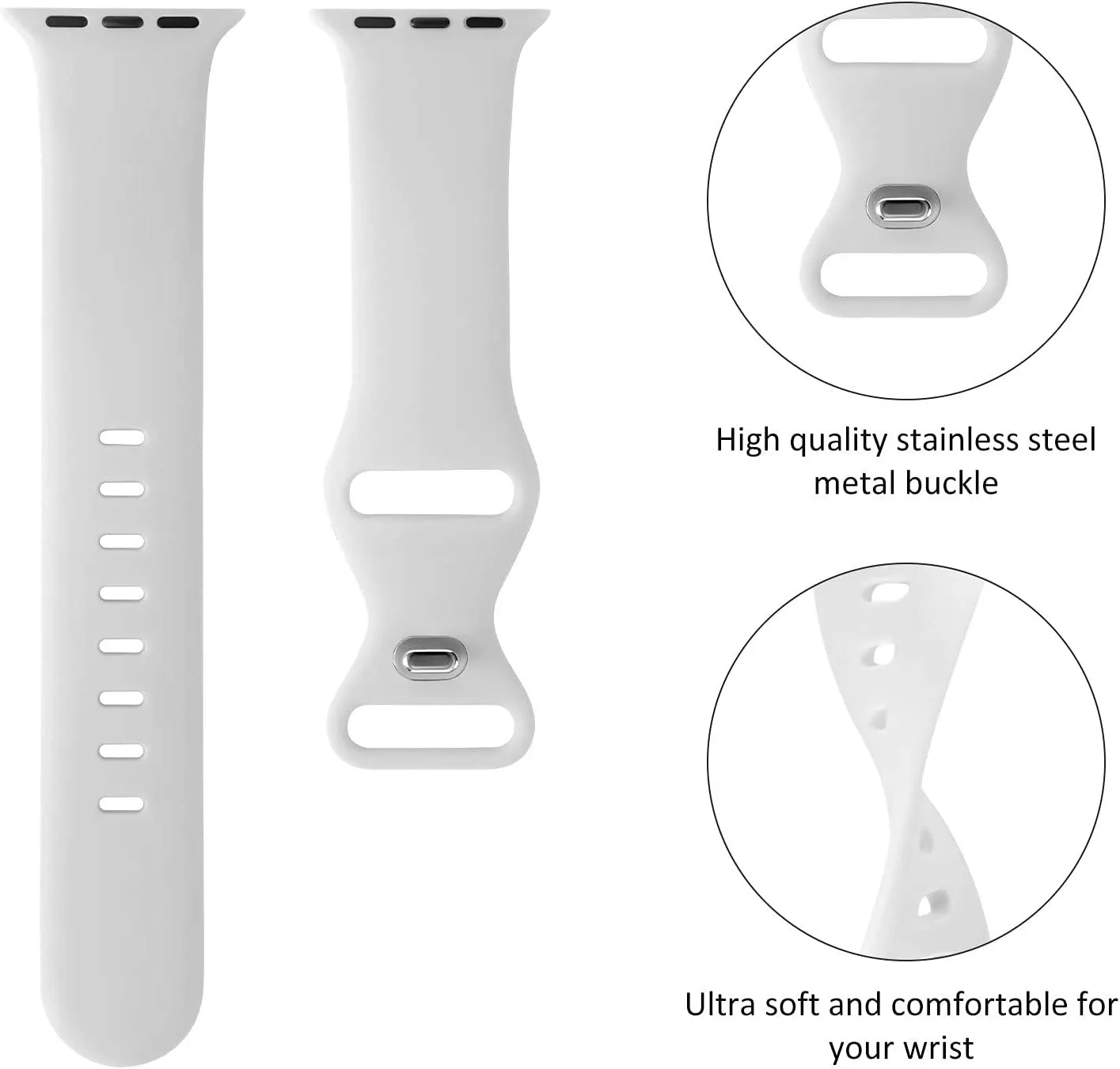 Customer Favorite Apple Watch Silicone Strap Classic (White)  Almost Gone!