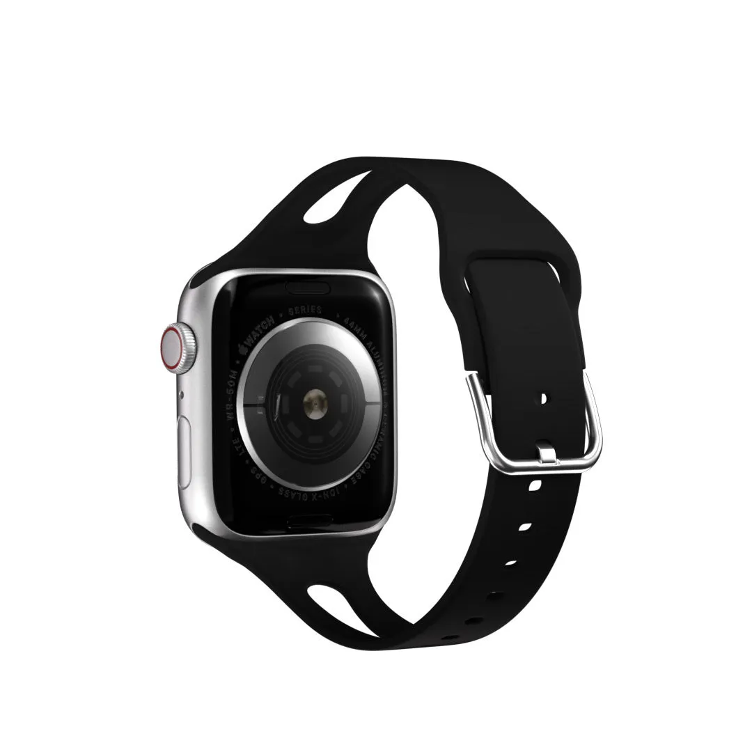 Customer Favorite Apple Watch Slim Silicone Strap (Black)  Going Fast!