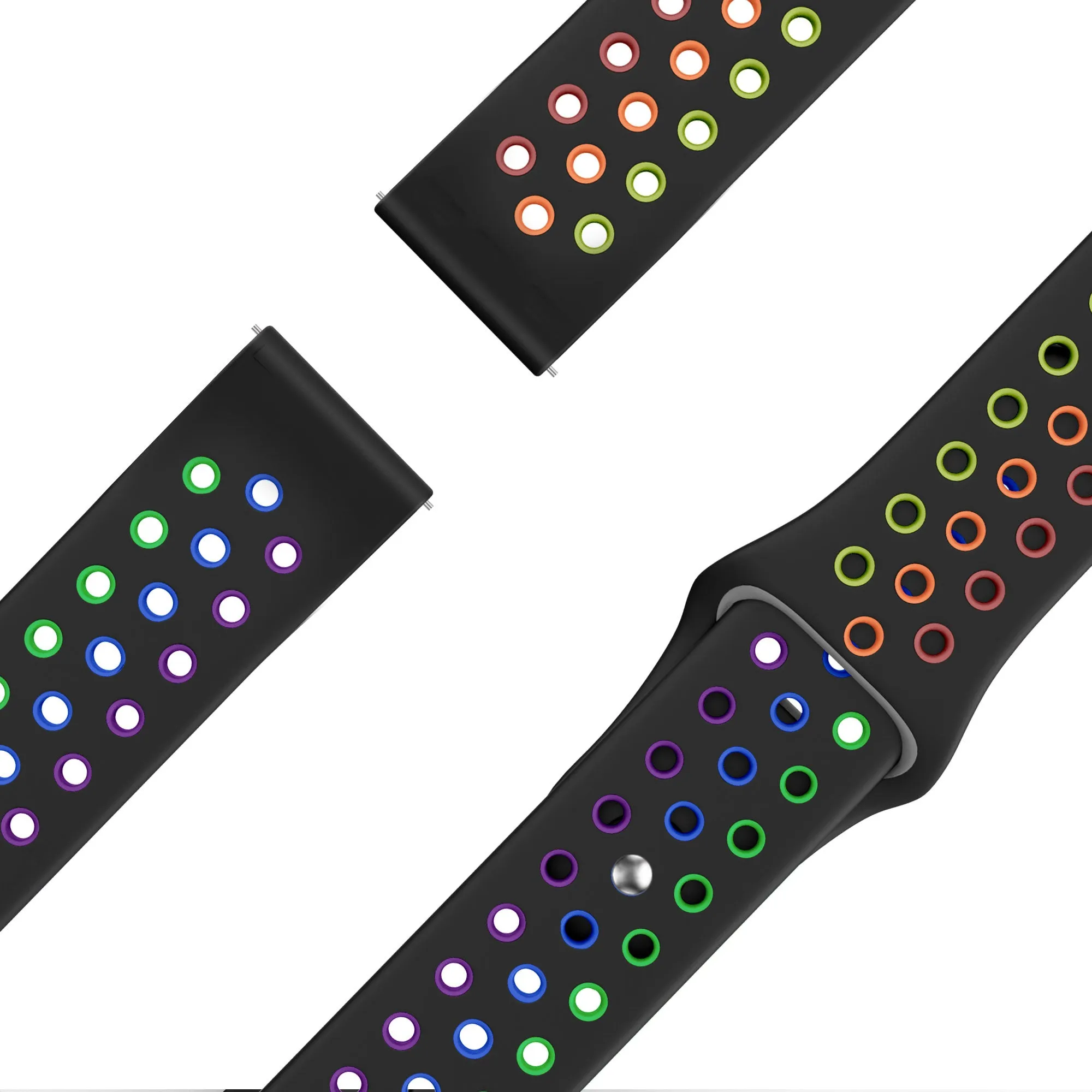 Customer Favorite Bandz Amazfit GTS 2 Sport Strap 'Deluxe' (Black/Rainbow)  Stylish & Comfortable