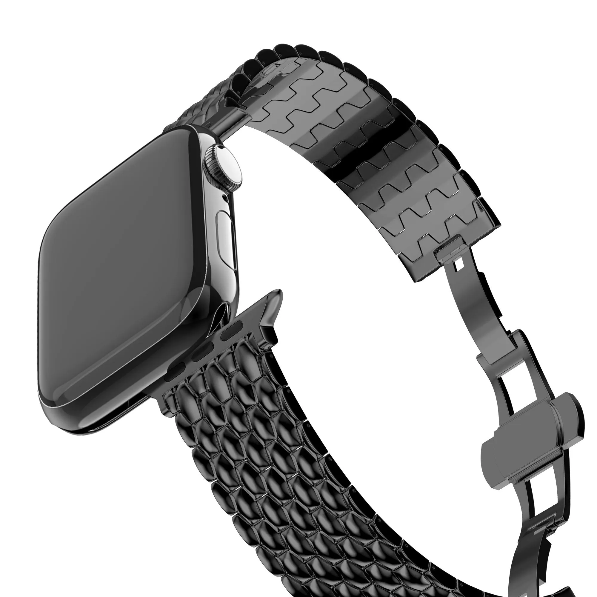 Customer Favorite Bandz Apple Watch Steel Strap 'Dragon' (Black)  Stylish & Comfortable