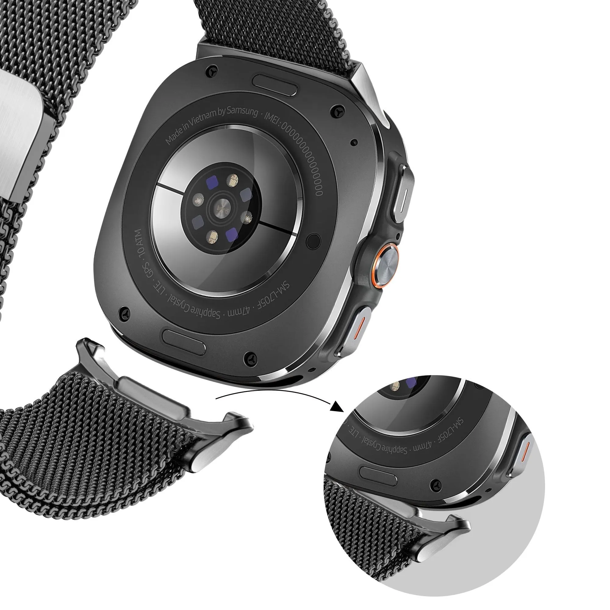 Customer Favorite Bandz Samsung Galaxy Watch Ultra Milanese Loop Strap (Black)  Limited Release!
