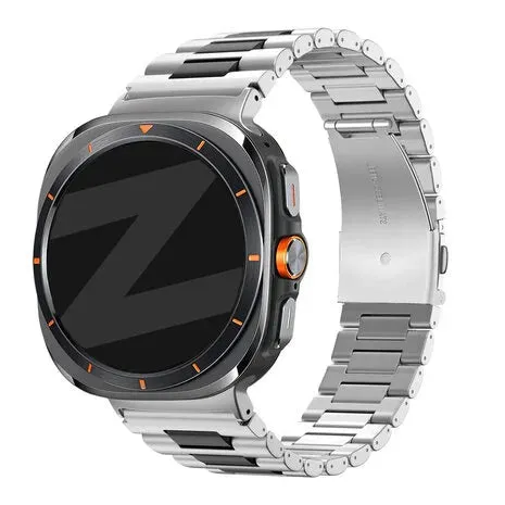 Customer Favorite Bandz Samsung Galaxy Watch Ultra Steel Link Strap 'Deluxe' (Silver/Black)  Dont Miss Out!