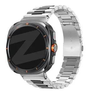 Customer Favorite Bandz Samsung Galaxy Watch Ultra Steel Link Strap 'Deluxe' (Silver/Black)  Dont Miss Out!