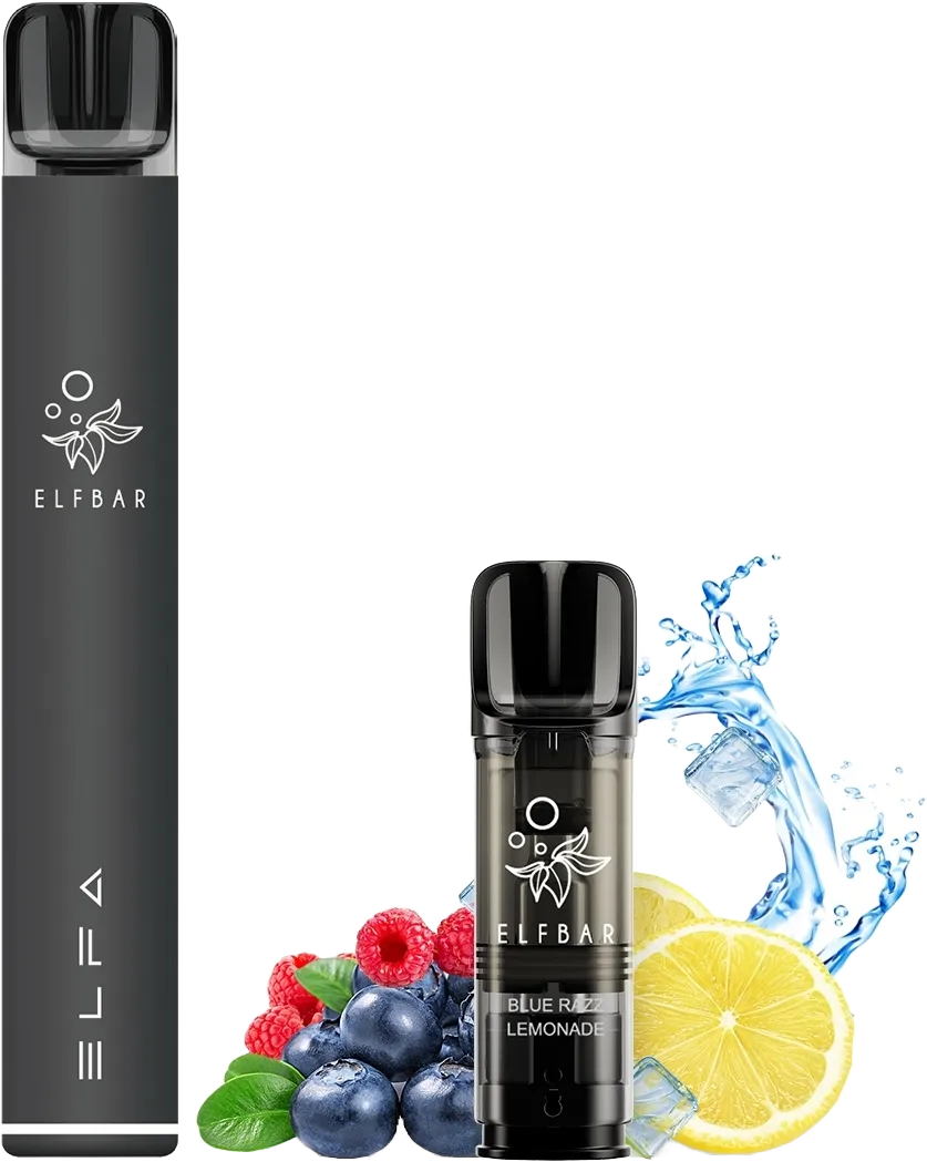 Customer Favorite Elfbar Elfa Pro Kit Black & Blue Razz Lemonade Pod  Last Few Pieces!