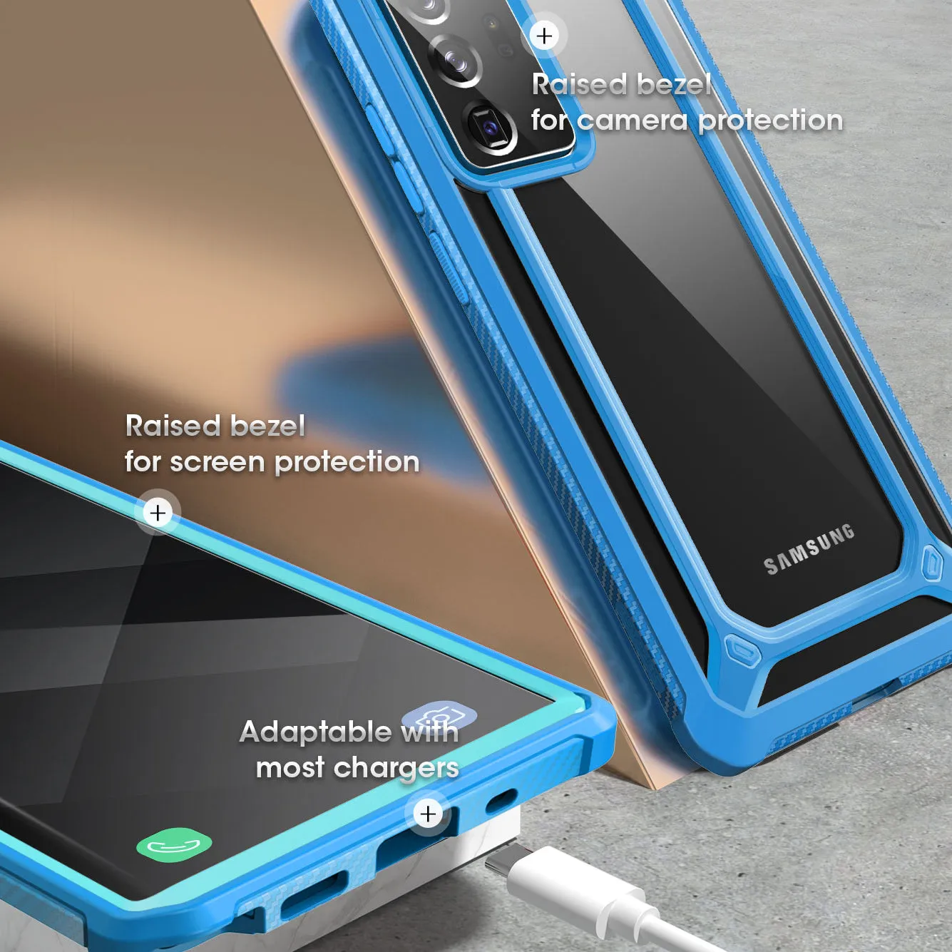 Customer Favorite Galaxy Note20 Ultra Unicorn Beetle EXO Clear Case-Blue  Almost Sold Out!