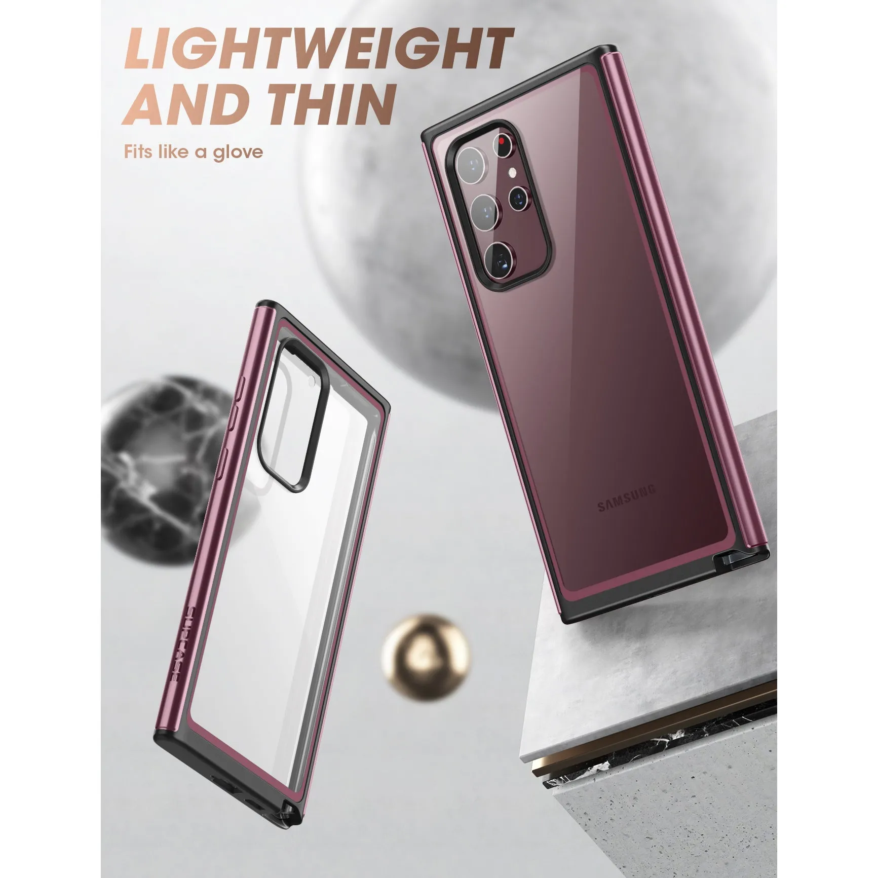 Customer Favorite Galaxy S22 Ultra Unicorn Beetle EDGE XT Bumper Case-Burgundy  Almost Gone!