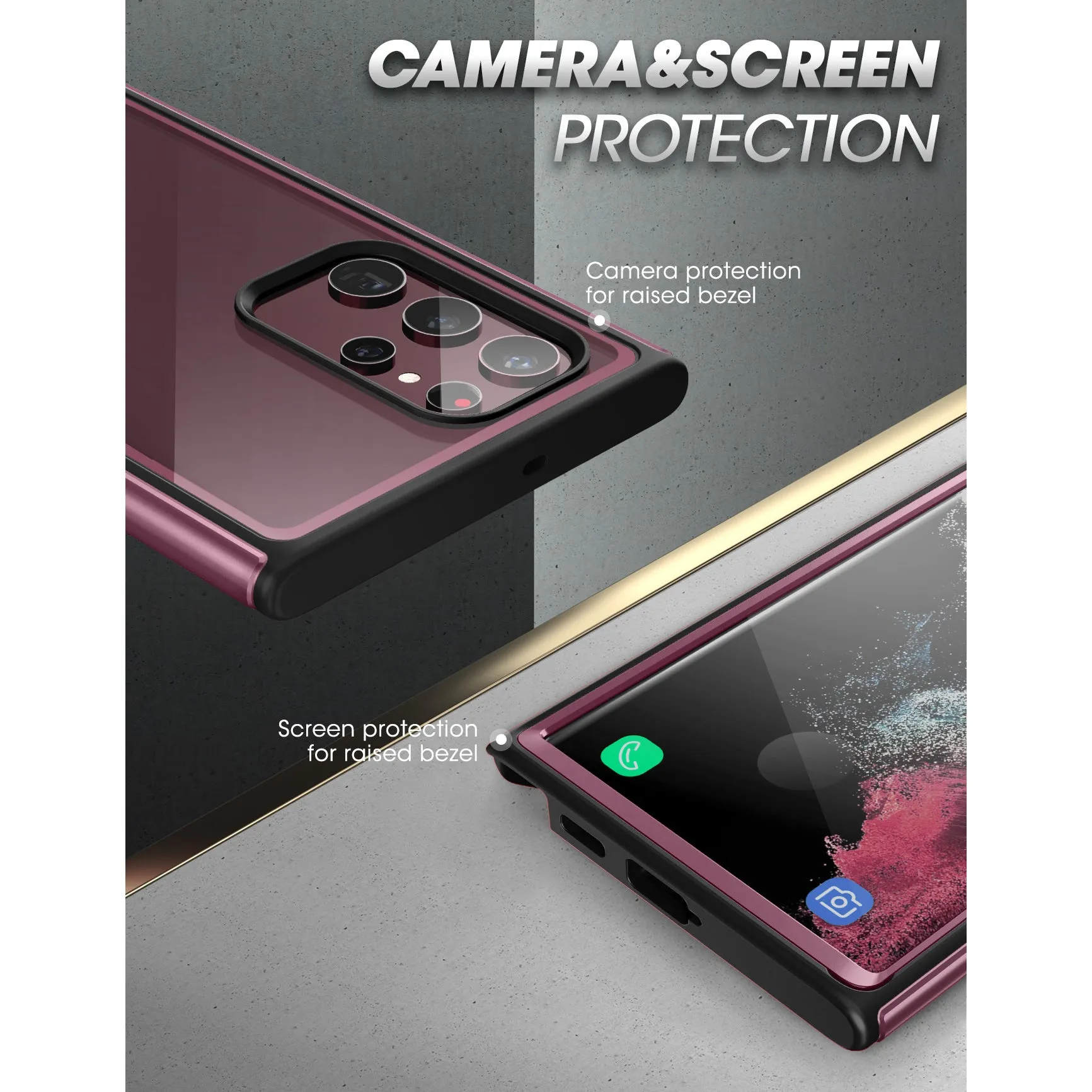 Customer Favorite Galaxy S22 Ultra Unicorn Beetle EDGE XT Bumper Case-Burgundy  Almost Gone!