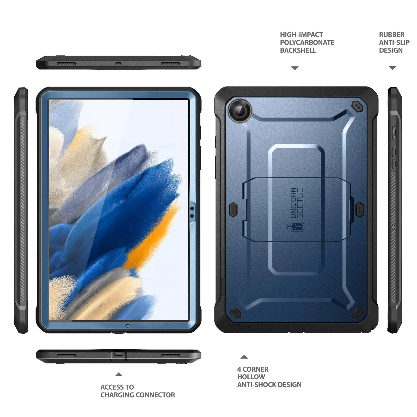 Customer Favorite Galaxy Tab A8 10.5 inch (2022) Unicorn Beetle PRO Full-Body Case-Metallic Blue  Limited Release!