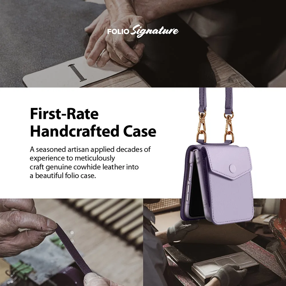 Customer Favorite Galaxy Z Flip 3 Case | Folio Signature Card Pocket Light Purple  Limited Stock!