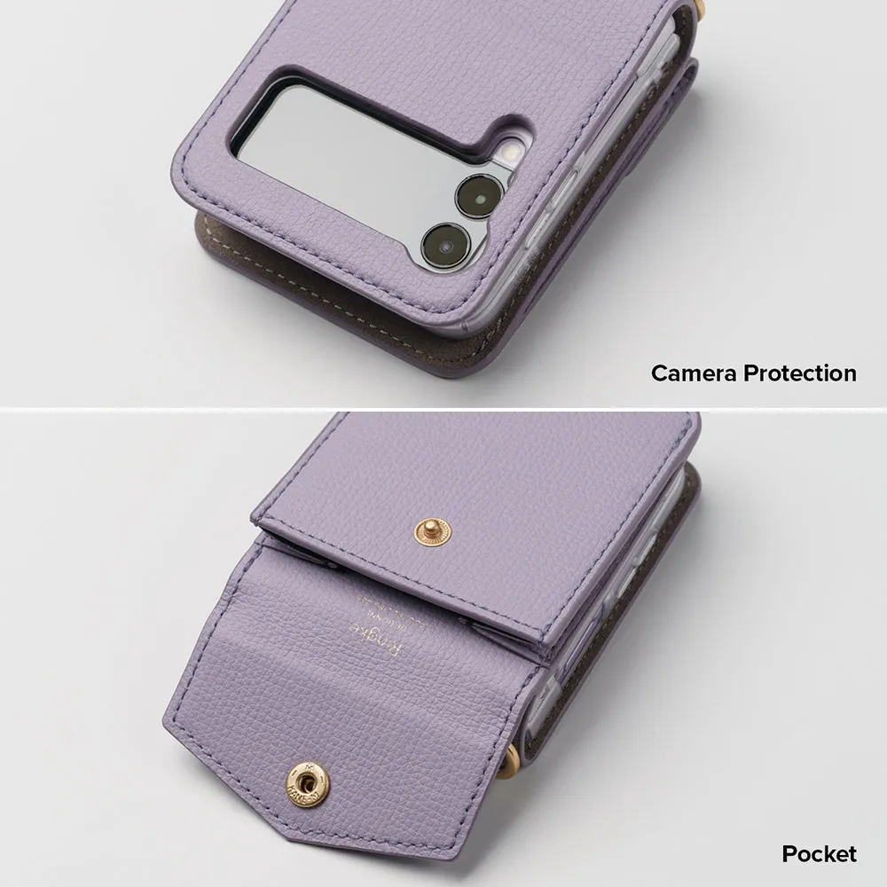 Customer Favorite Galaxy Z Flip 3 Case | Folio Signature Card Pocket Light Purple  Limited Stock!