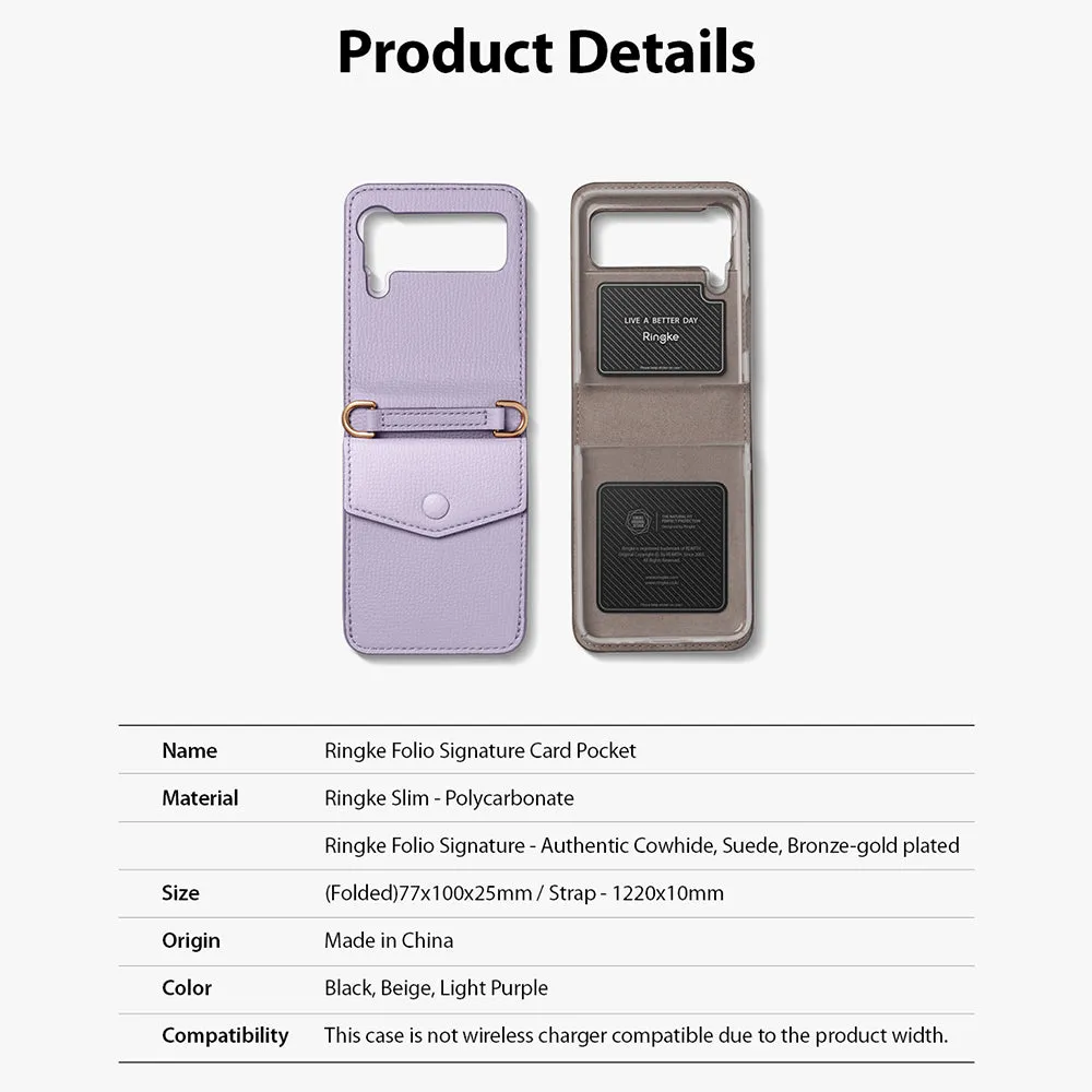 Customer Favorite Galaxy Z Flip 3 Case | Folio Signature Card Pocket Light Purple  Limited Stock!