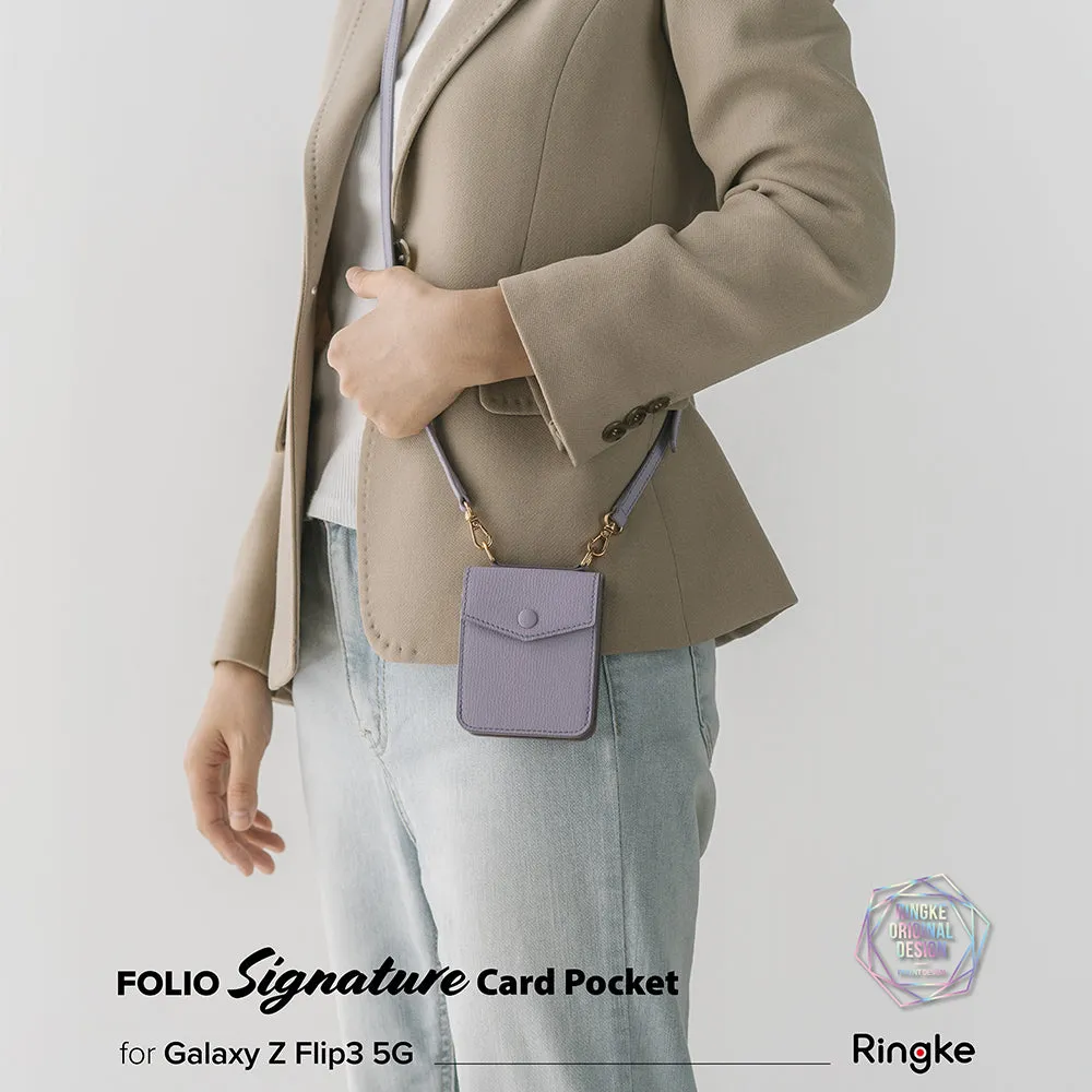 Customer Favorite Galaxy Z Flip 3 Case | Folio Signature Card Pocket Light Purple  Limited Stock!
