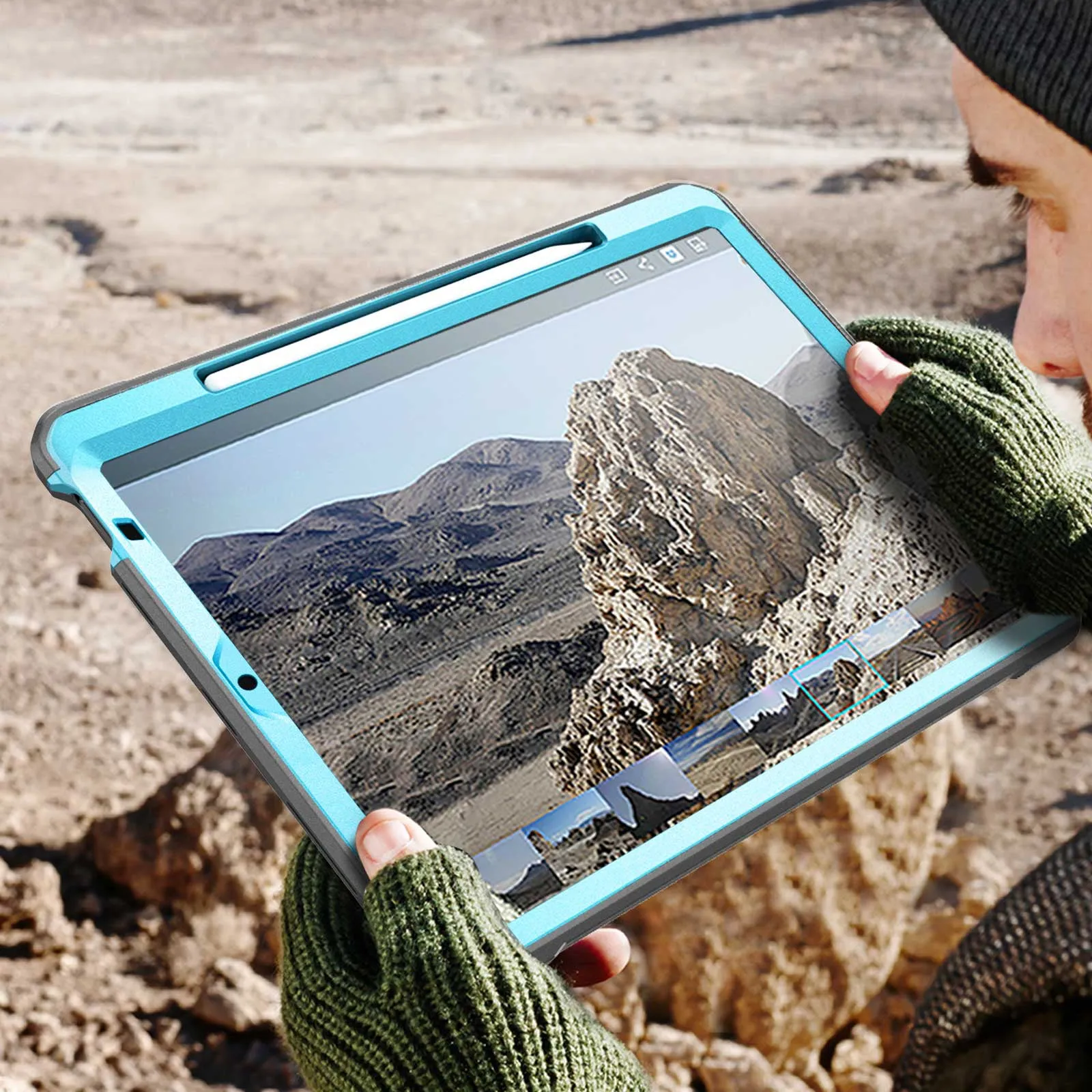 Customer Favorite iPad Air 4 / 5 Unicorn Beetle PRO Rugged Kickstand Case-Blue  Going Fast!