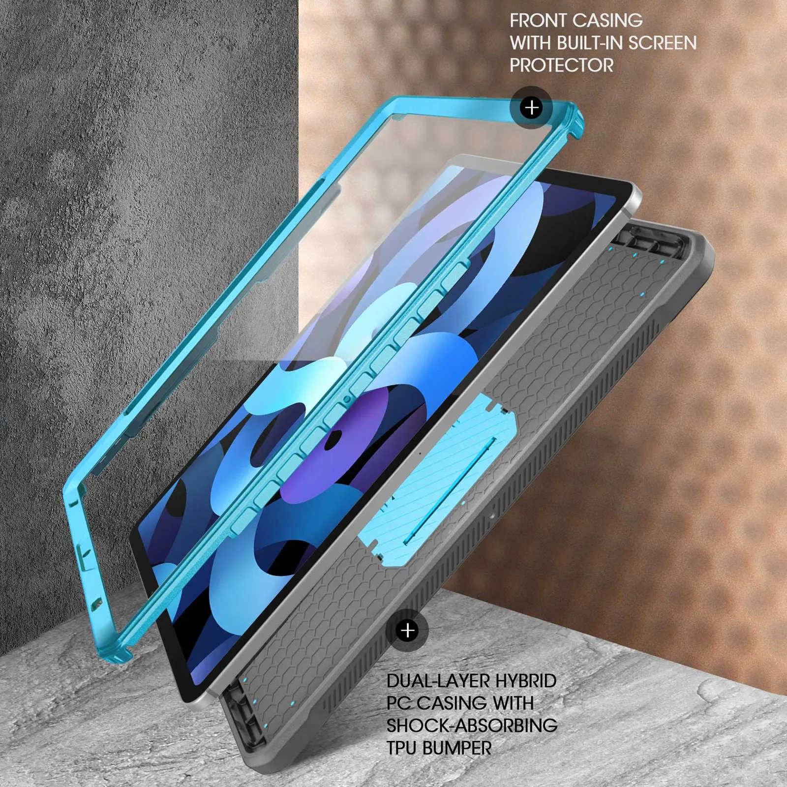 Customer Favorite iPad Air 4 / 5 Unicorn Beetle PRO Rugged Kickstand Case-Blue  Going Fast!