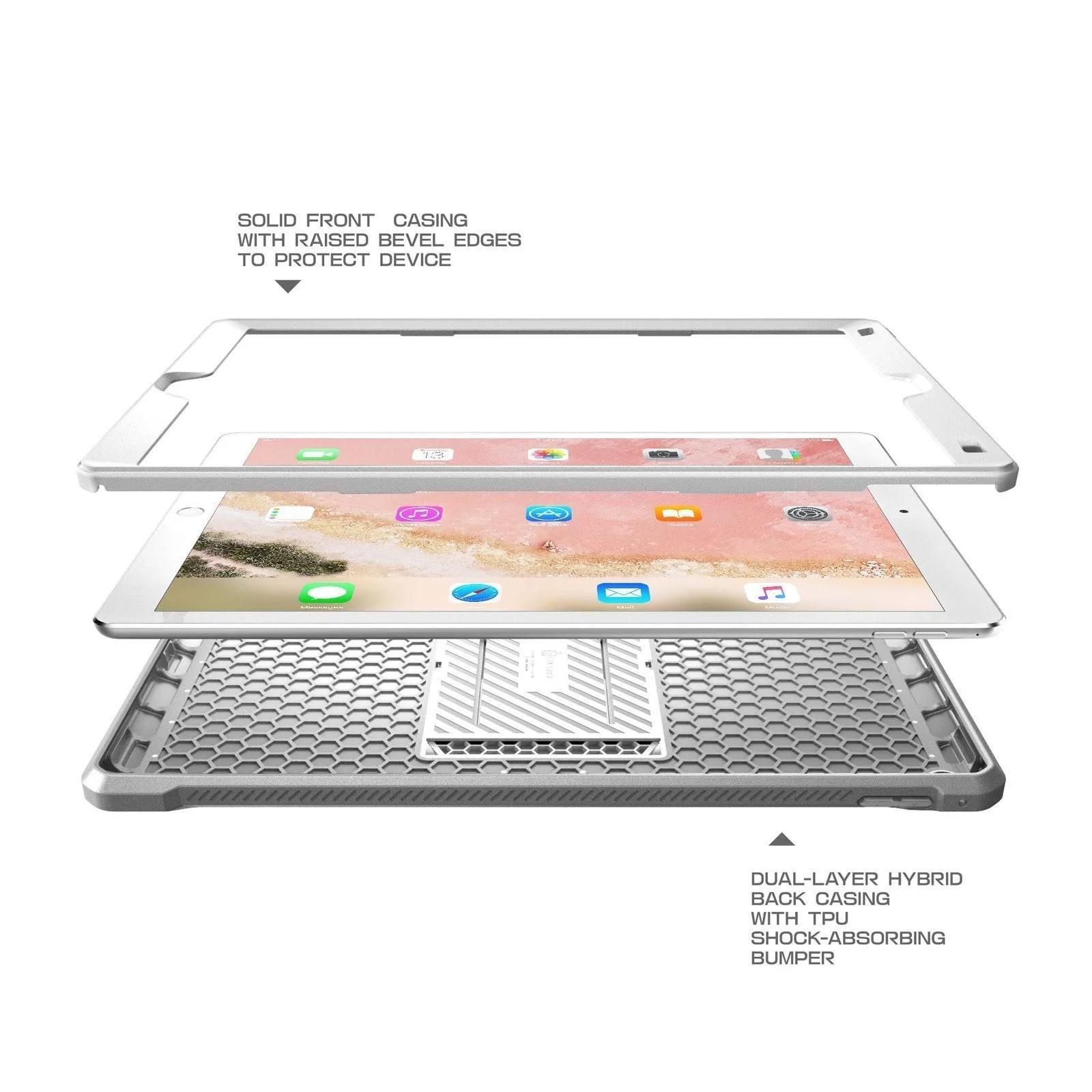 Customer Favorite iPad Pro 10.5 inch (2017) Unicorn Beetle Rugged Case with Screen Protector-White  Last Chance!