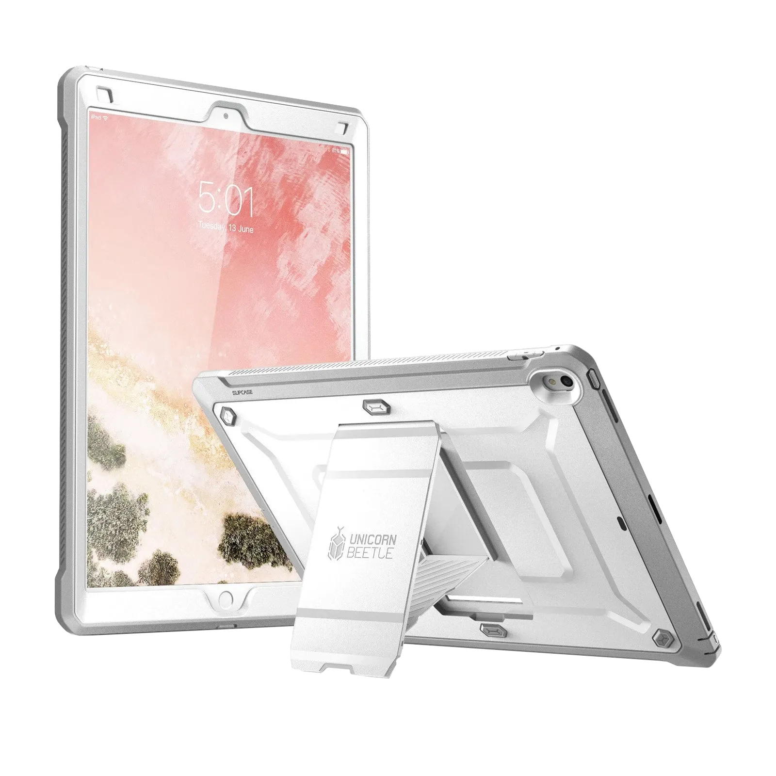 Customer Favorite iPad Pro 10.5 inch (2017) Unicorn Beetle Rugged Case with Screen Protector-White  Last Chance!