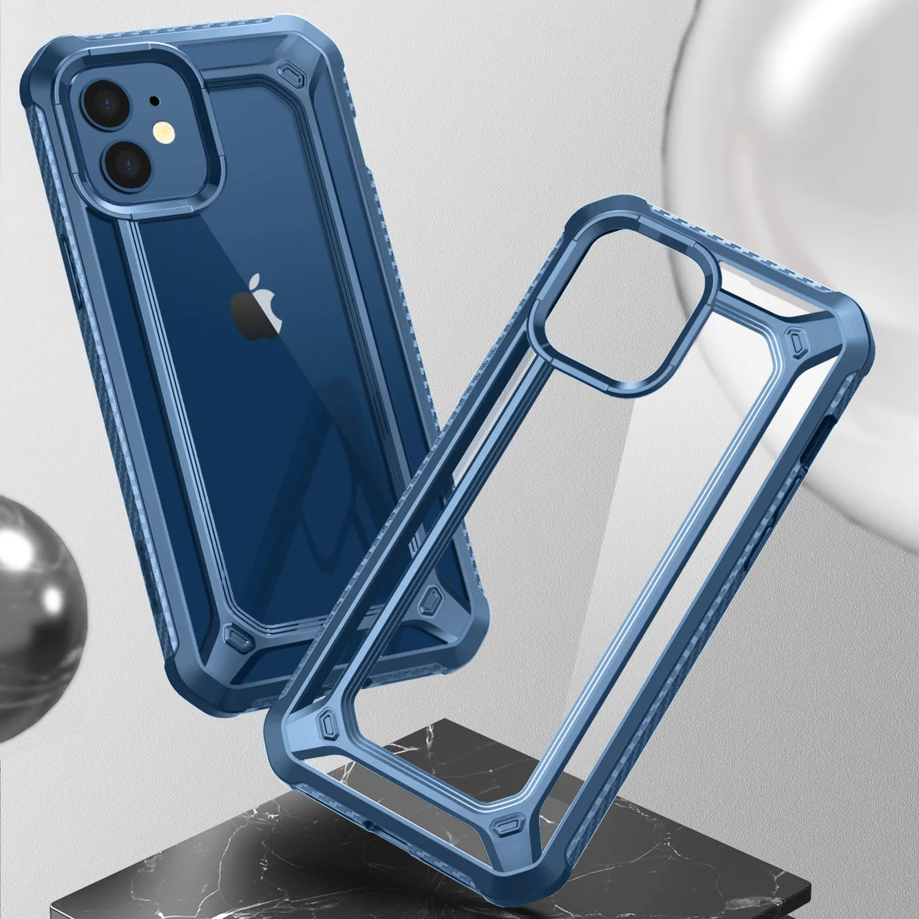 Customer Favorite iPhone 12 mini 5.4 inch Unicorn Beetle Exo Clear Case-Blue  Today Only!
