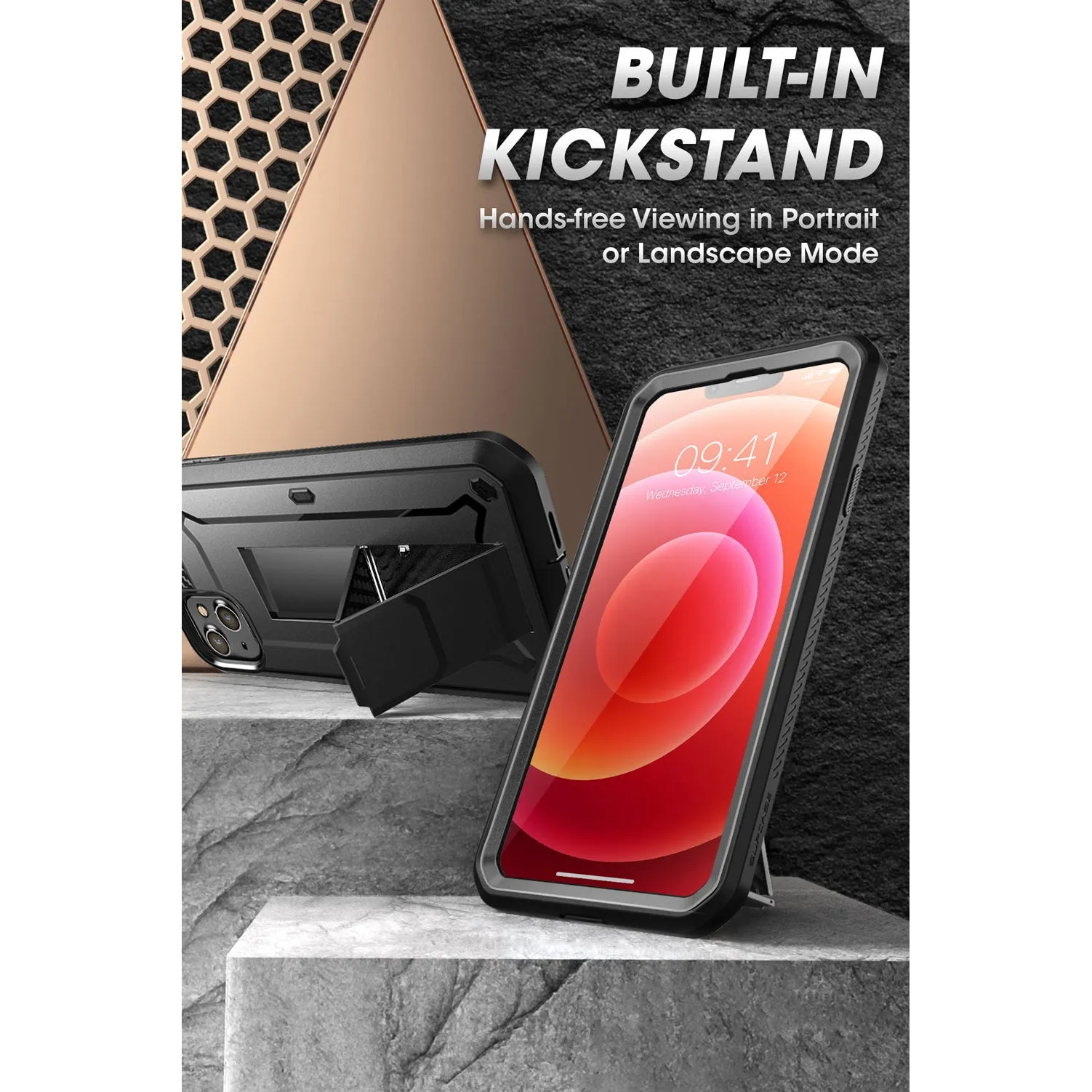Customer Favorite iPhone 13 6.1 inch Unicorn Beetle Pro Rugged Case(open box)-Black  Almost Sold Out!