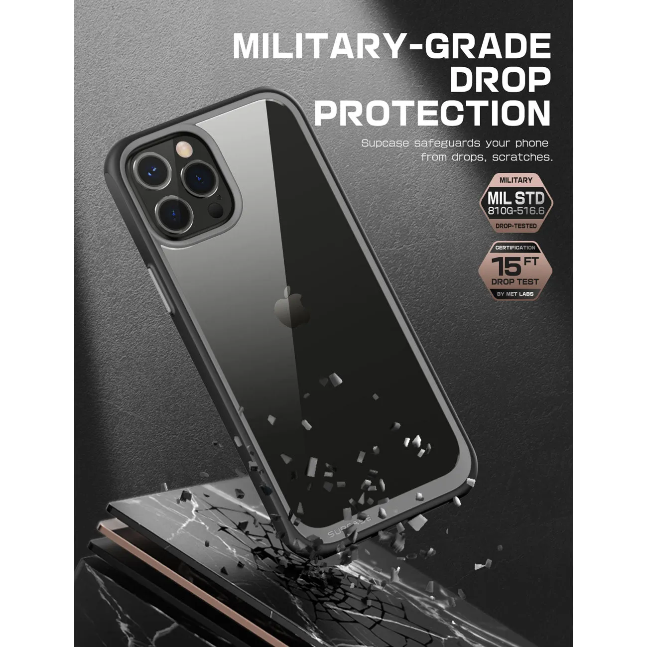 Customer Favorite iPhone 13 Pro 6.1 inch Unicorn Beetle Style Slim Clear Case-Black  Today Only!