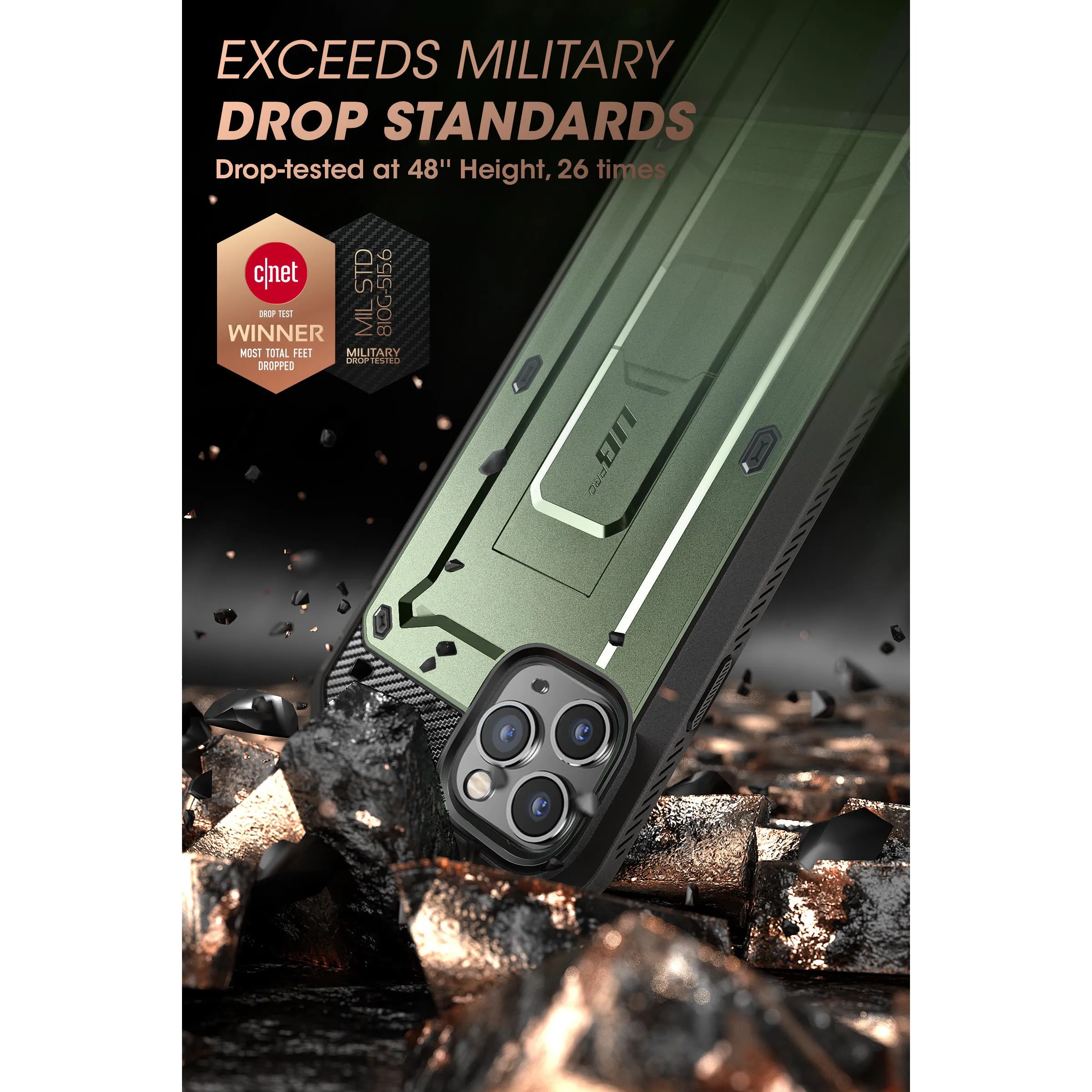 Customer Favorite iPhone 13 Pro Max 6.7 inch Unicorn Beetle Pro Rugged Case-Dark Green  Stylish & Comfortable