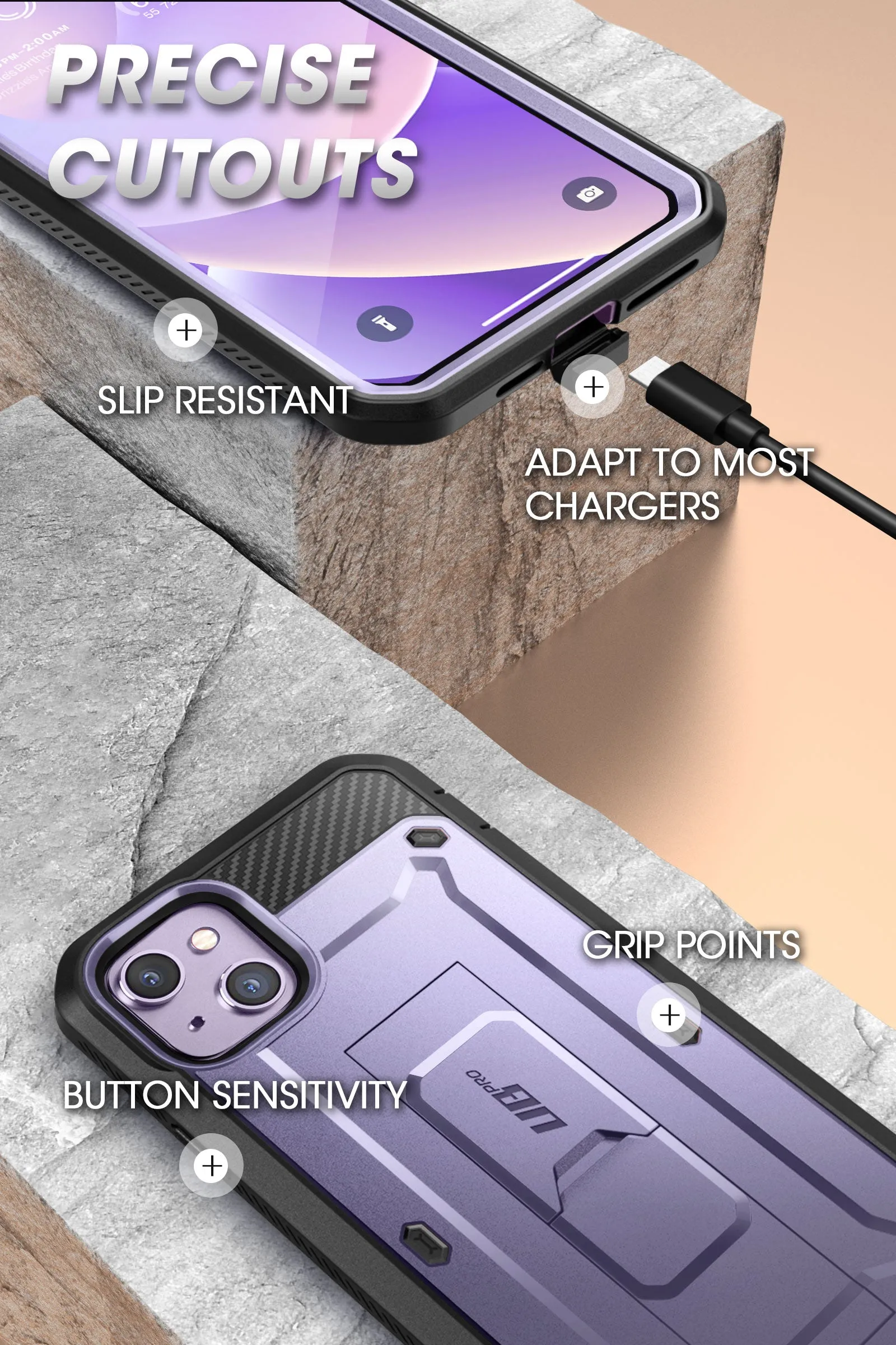 Customer Favorite iPhone 14 Plus 6.7 inch Unicorn Beetle PRO Rugged Case-Deep Purple  Limited Availability!