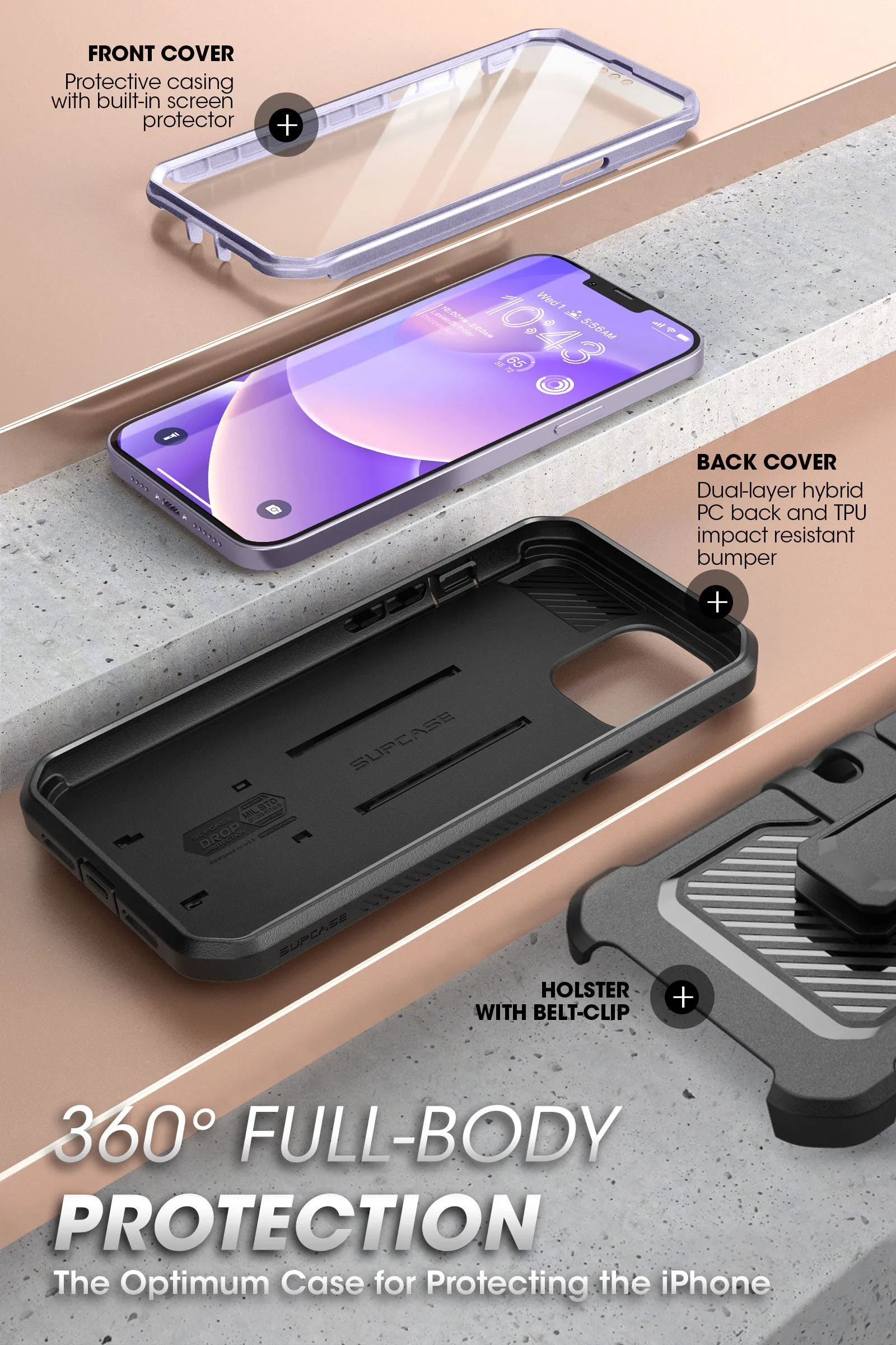 Customer Favorite iPhone 14 Plus 6.7 inch Unicorn Beetle PRO Rugged Case-Deep Purple  Limited Availability!