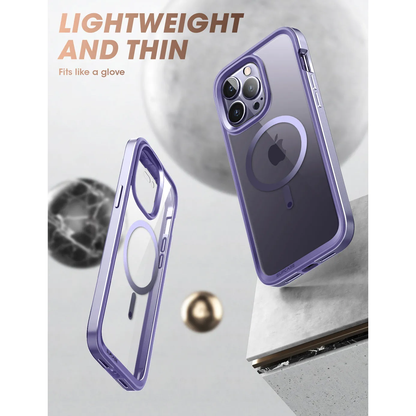 Customer Favorite iPhone 14 Pro 6.1 inch Unicorn Beetle EDGE MAG with Screen Protector Clear Case-Deep Purple  Limited Release!