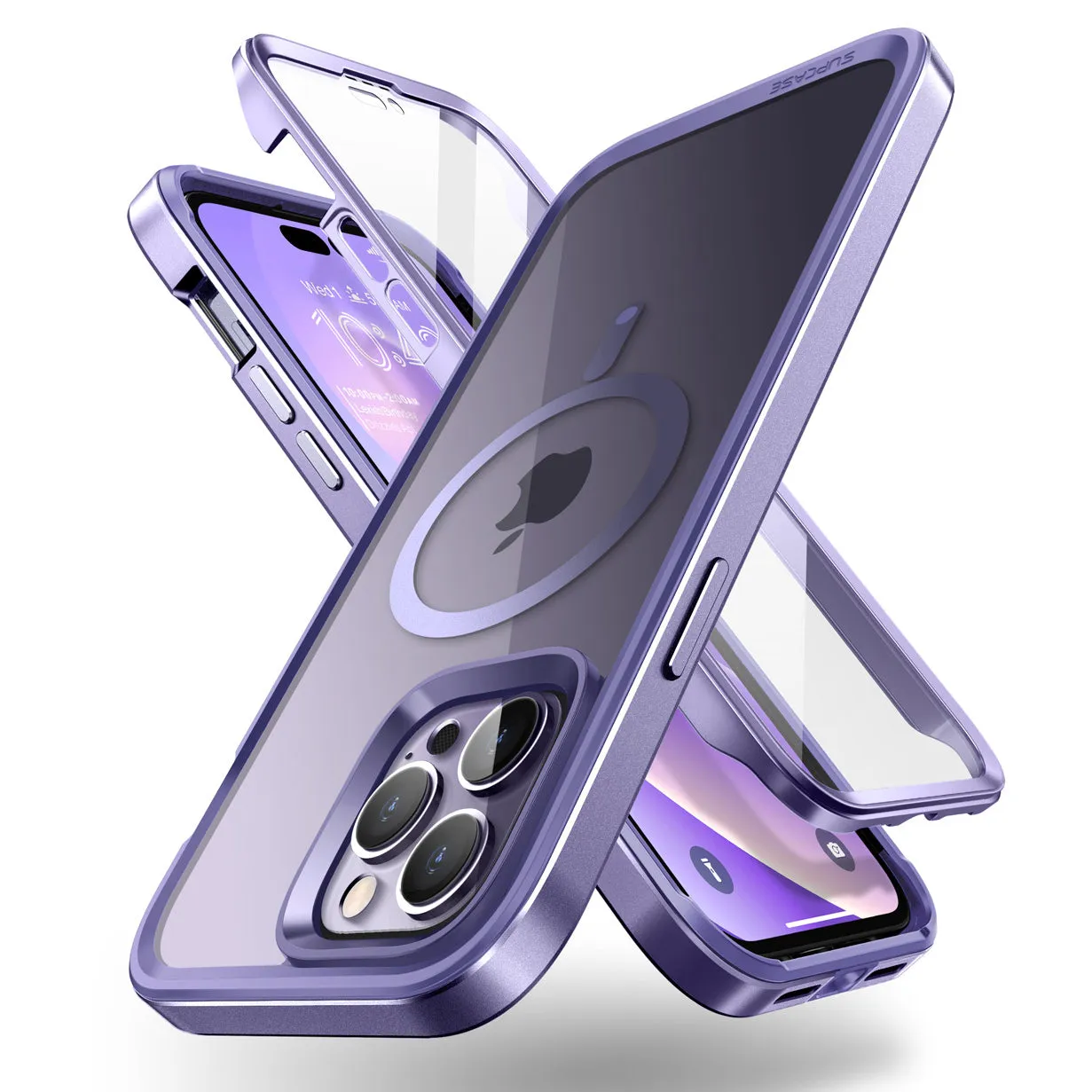 Customer Favorite iPhone 14 Pro 6.1 inch Unicorn Beetle EDGE MAG with Screen Protector Clear Case-Deep Purple  Limited Release!