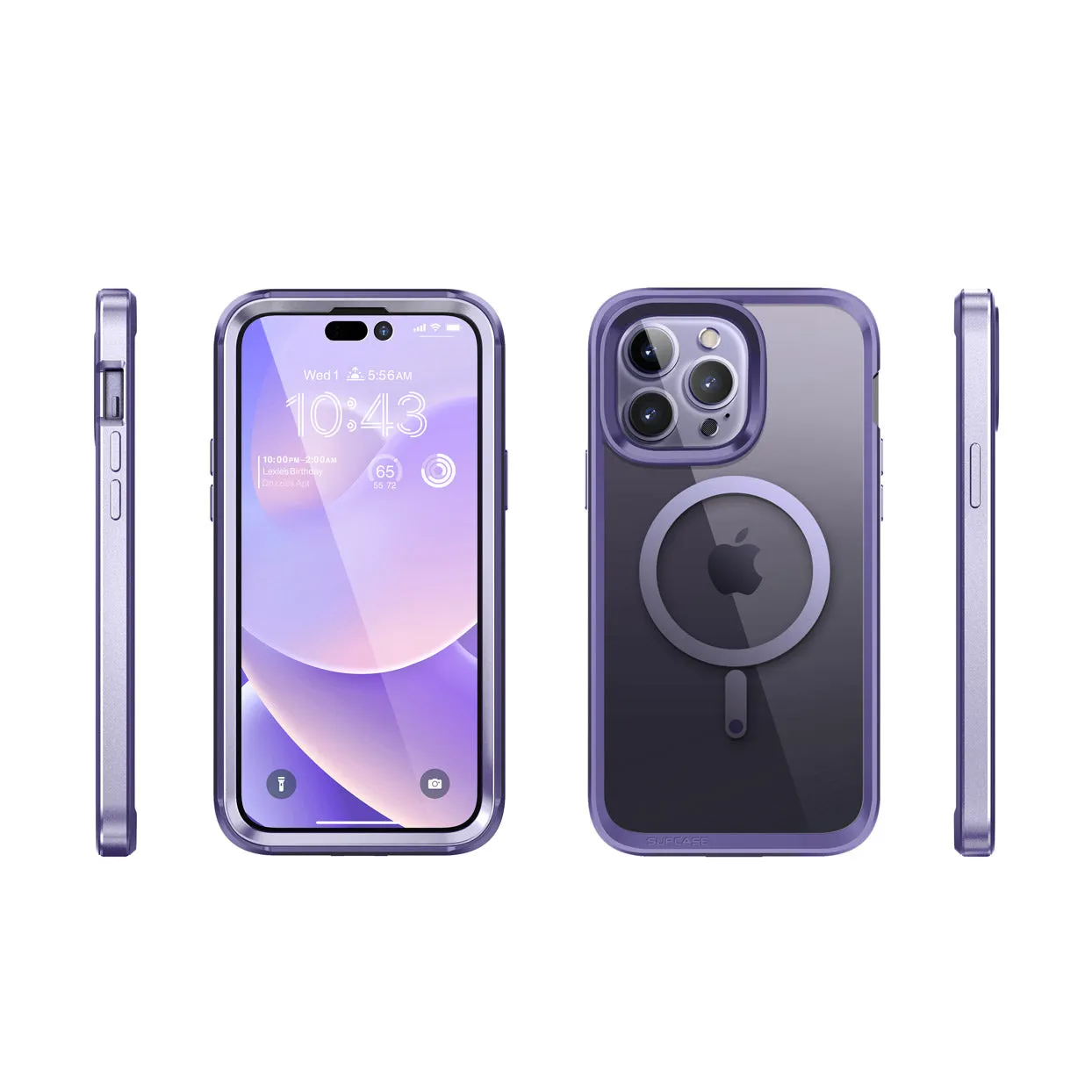 Customer Favorite iPhone 14 Pro 6.1 inch Unicorn Beetle EDGE MAG with Screen Protector Clear Case-Deep Purple  Limited Release!