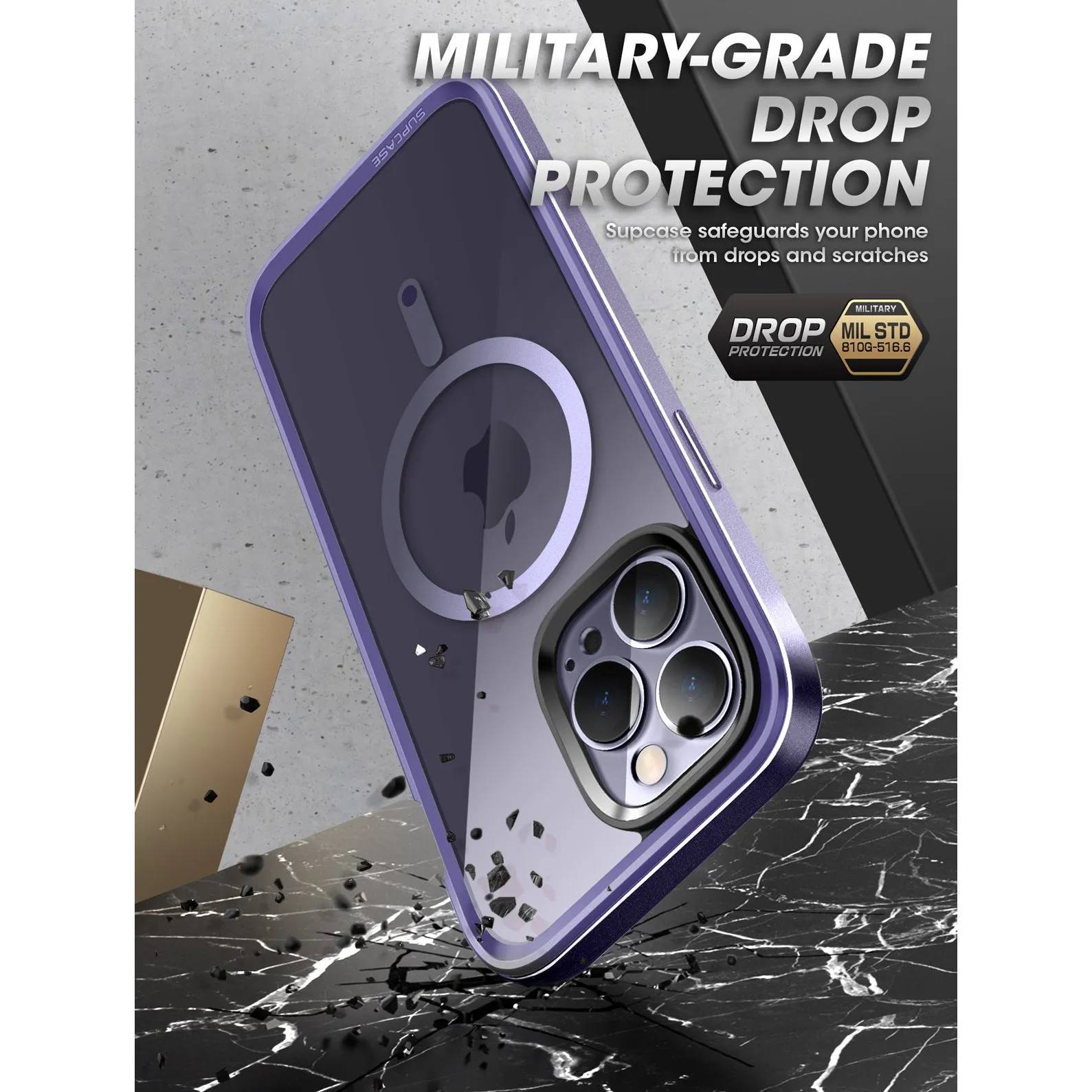 Customer Favorite iPhone 14 Pro 6.1 inch Unicorn Beetle EDGE MAG with Screen Protector Clear Case-Deep Purple  Limited Release!