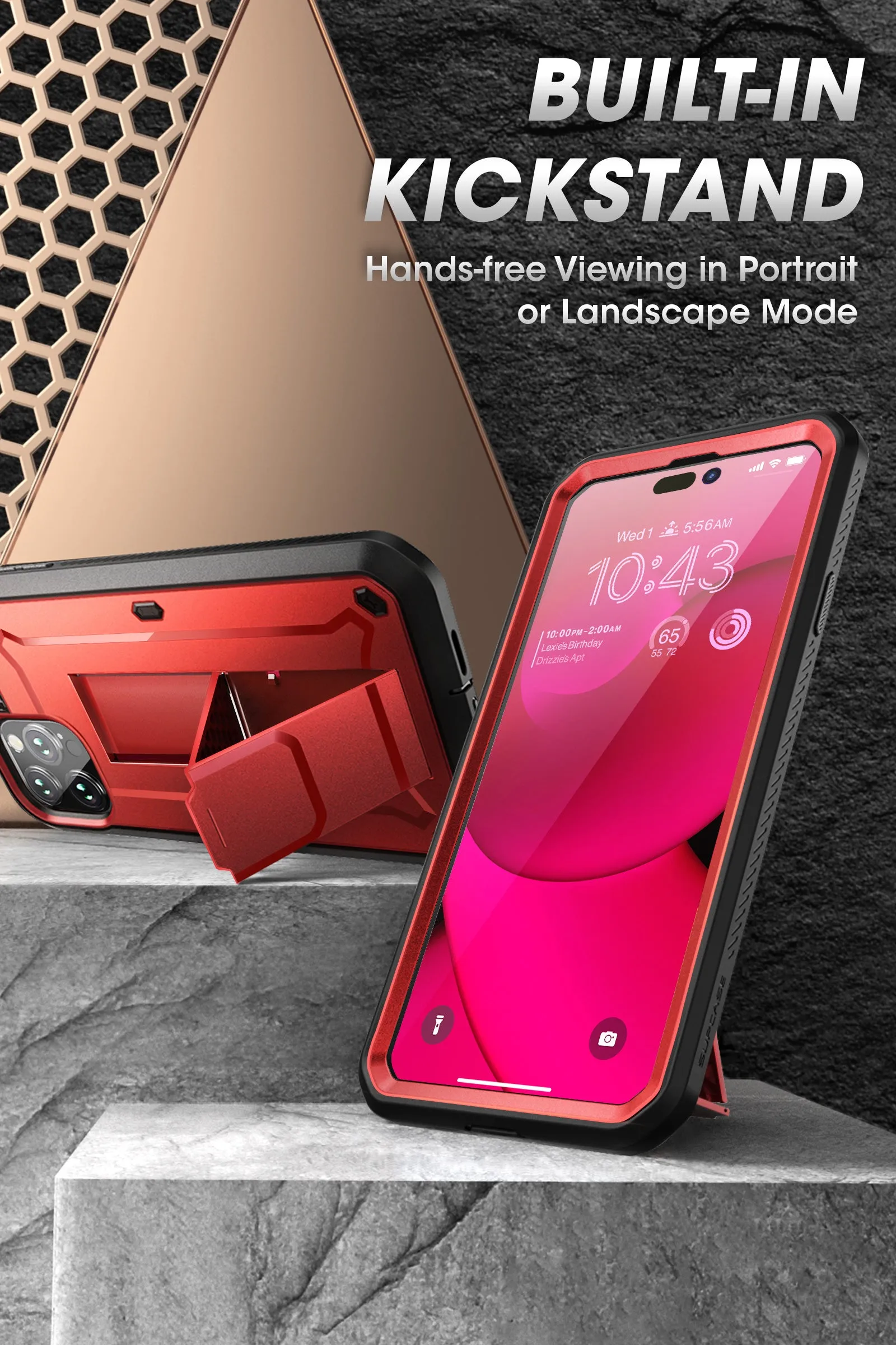 Customer Favorite iPhone 14 Pro 6.1 inch Unicorn Beetle Pro Rugged Case-Metallic Red  Last Few Pieces!