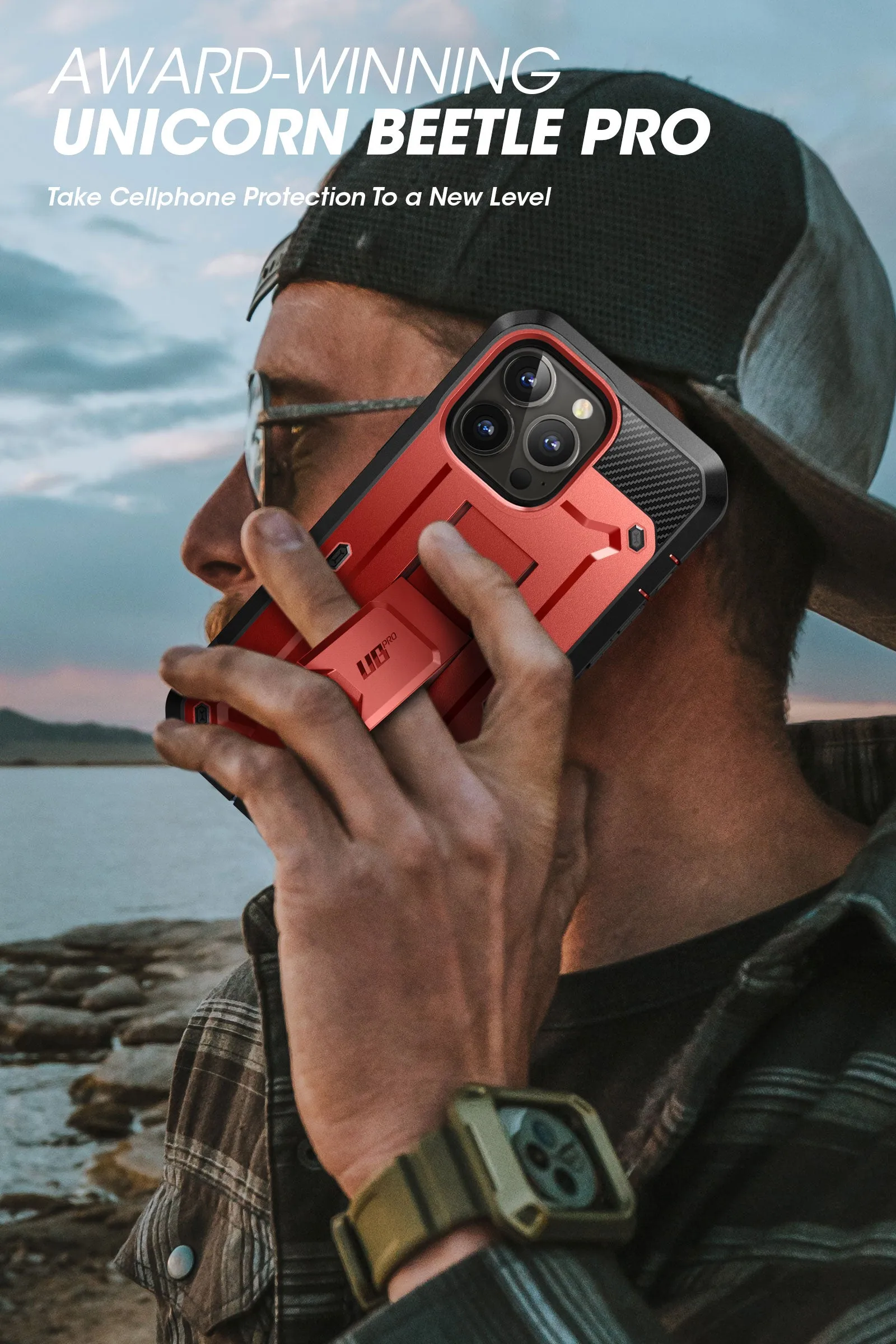 Customer Favorite iPhone 14 Pro 6.1 inch Unicorn Beetle Pro Rugged Case-Metallic Red  Last Few Pieces!