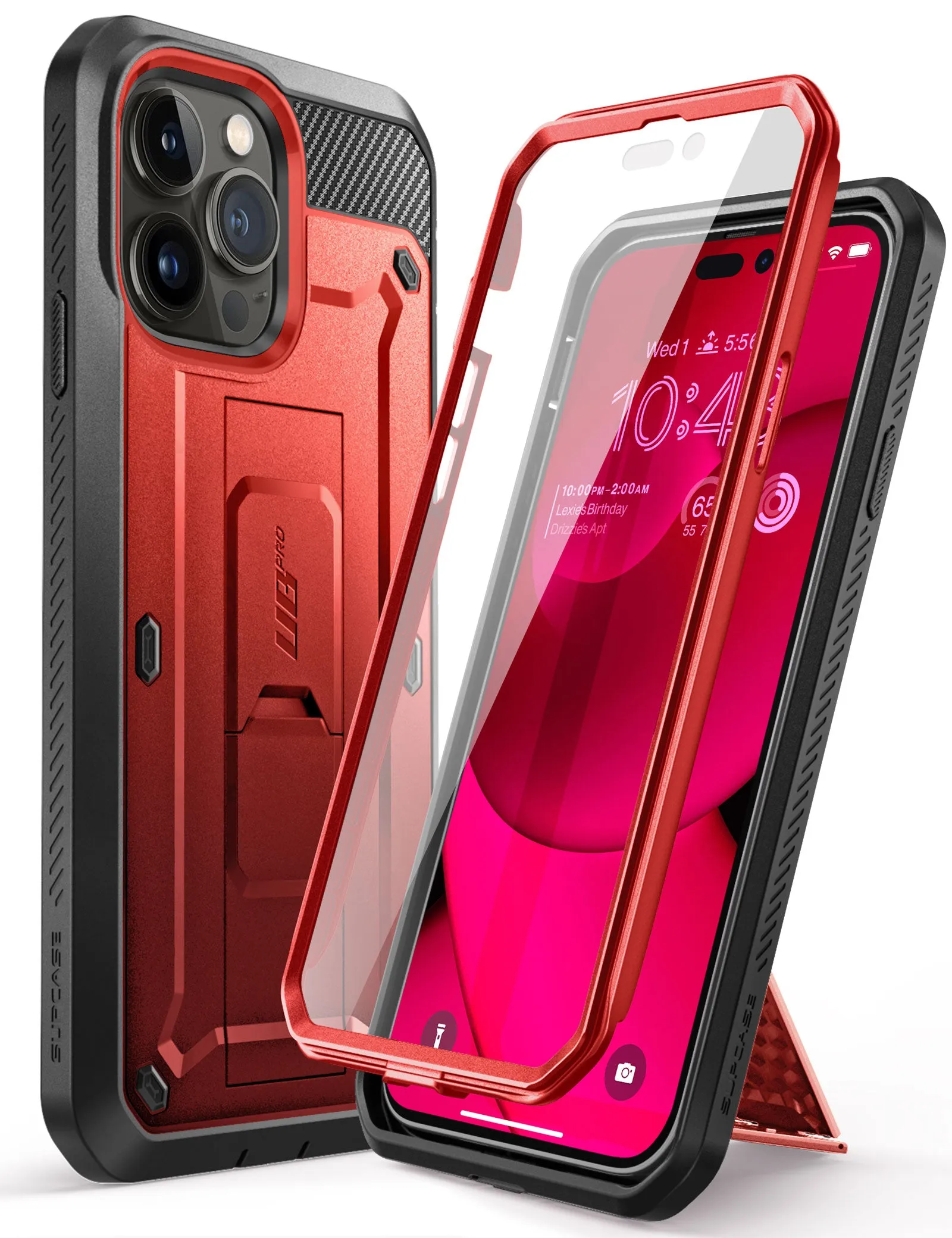 Customer Favorite iPhone 14 Pro 6.1 inch Unicorn Beetle Pro Rugged Case-Metallic Red  Last Few Pieces!