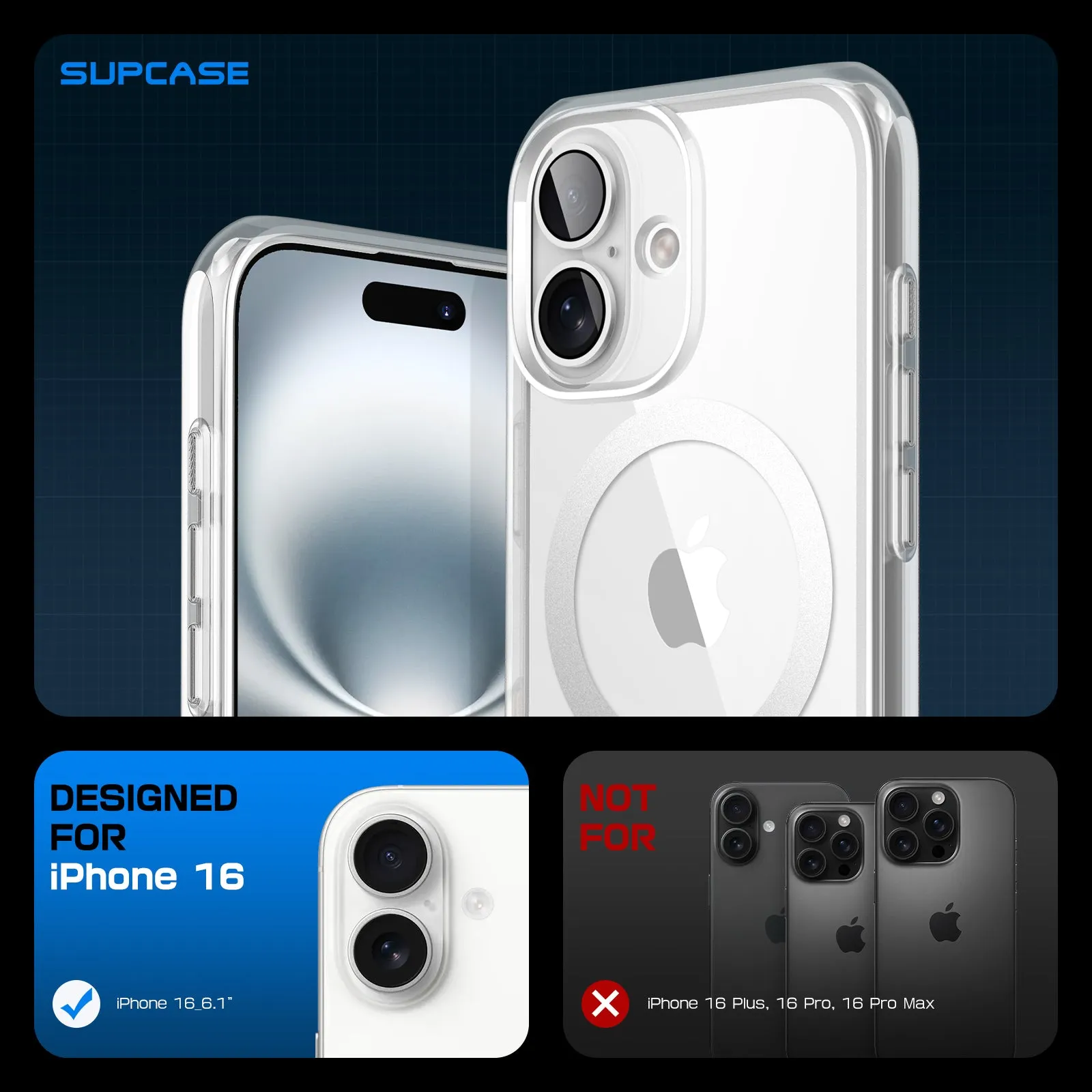 Customer Favorite iPhone 16 6.1 inch Unicorn Beetle MAG Slim Clear MagSafe Camera Control Button Case-Clear  Going Fast!