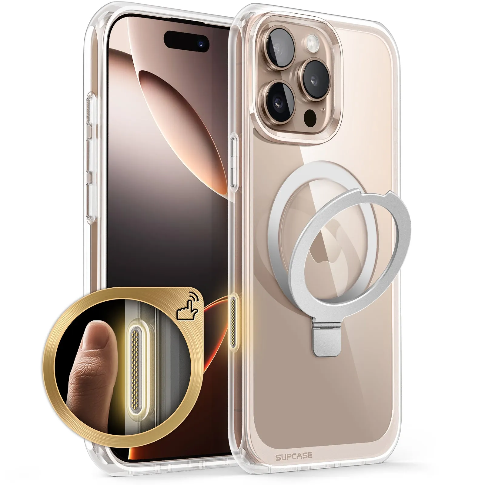 Customer Favorite iPhone 16 Pro 6.3 inch Unicorn Beetle MAG Stand Slim Clear MagSafe Camera Control Button Case-Clear  Almost Sold Out!