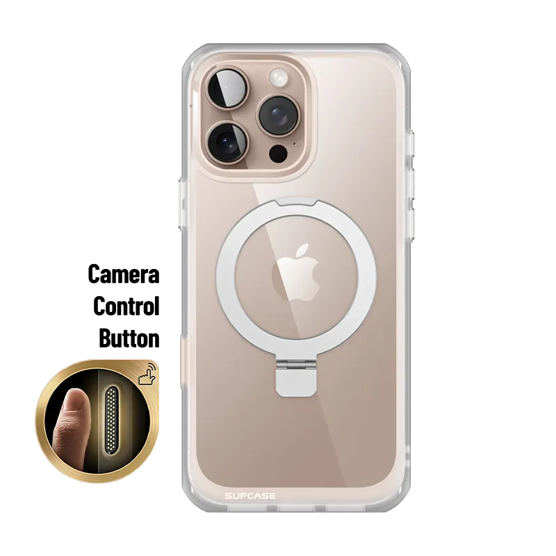 Customer Favorite iPhone 16 Pro 6.3 inch Unicorn Beetle MAG Stand Slim Clear MagSafe Camera Control Button Case-Clear  Almost Sold Out!
