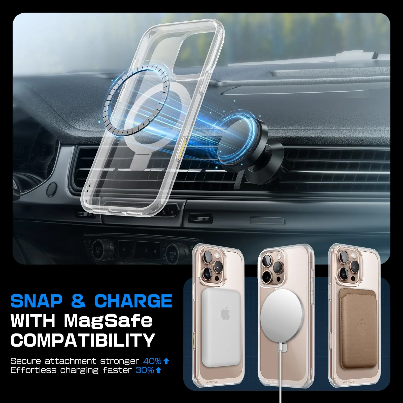 Customer Favorite iPhone 16 Pro 6.3 inch Unicorn Beetle MAG Stand Slim Clear MagSafe Camera Control Button Case-Clear  Almost Sold Out!