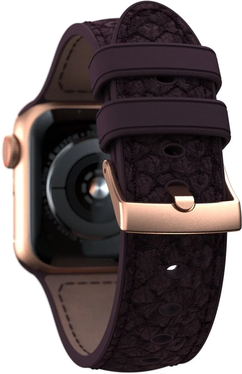Customer Favorite Njord Apple Watch Salmon Leather Strap (Bordeaux)  Limited Release!