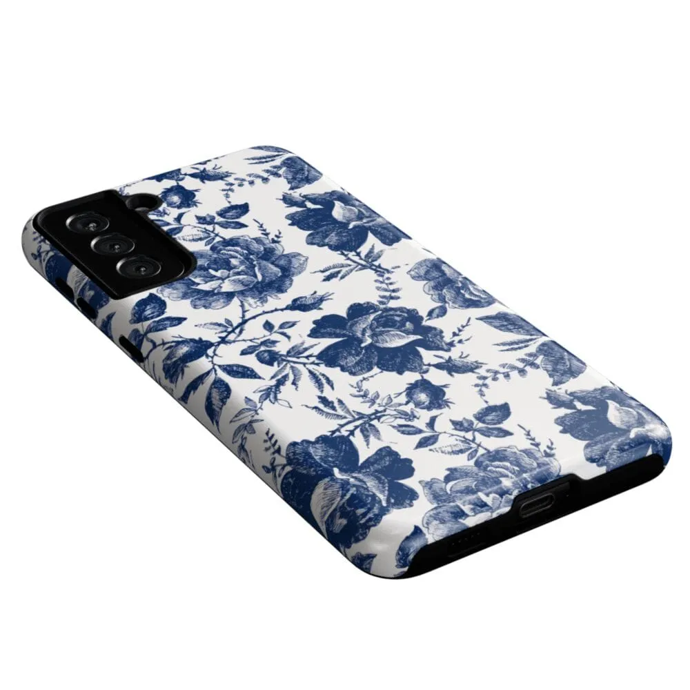Customer Favorite Rose to Fame | Blue & White Rose Floral Samsung Case  Today Only!