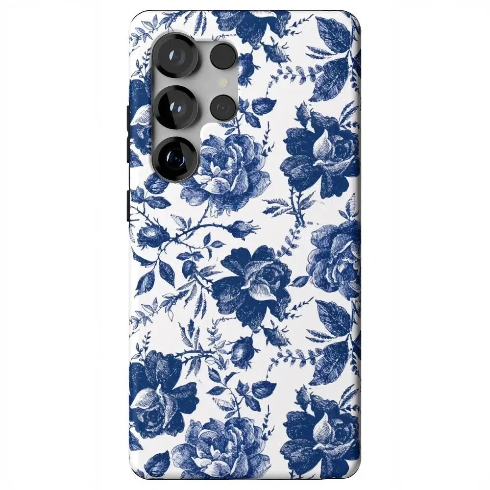 Customer Favorite Rose to Fame | Blue & White Rose Floral Samsung Case  Today Only!