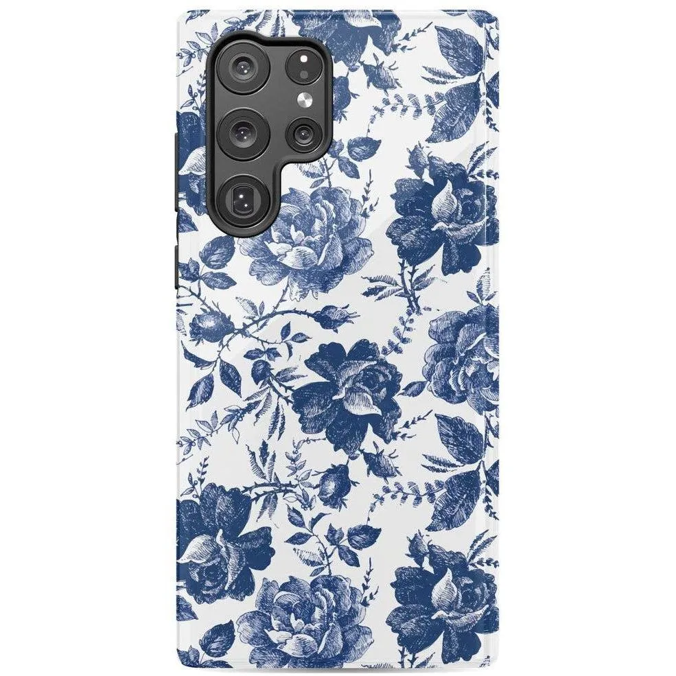Customer Favorite Rose to Fame | Blue & White Rose Floral Samsung Case  Today Only!