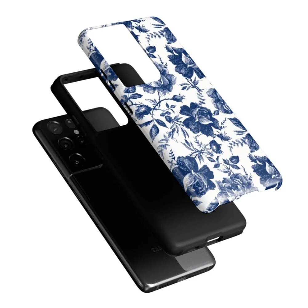 Customer Favorite Rose to Fame | Blue & White Rose Floral Samsung Case  Today Only!