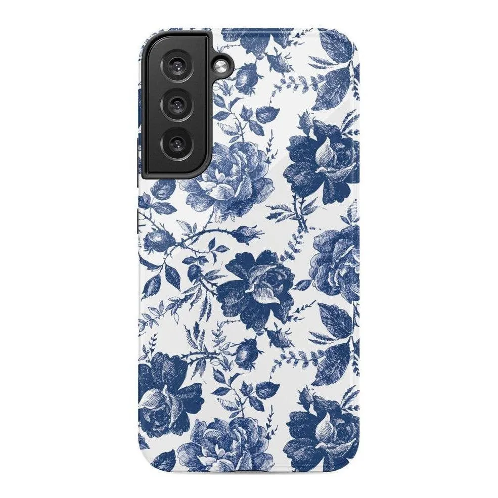 Customer Favorite Rose to Fame | Blue & White Rose Floral Samsung Case  Today Only!